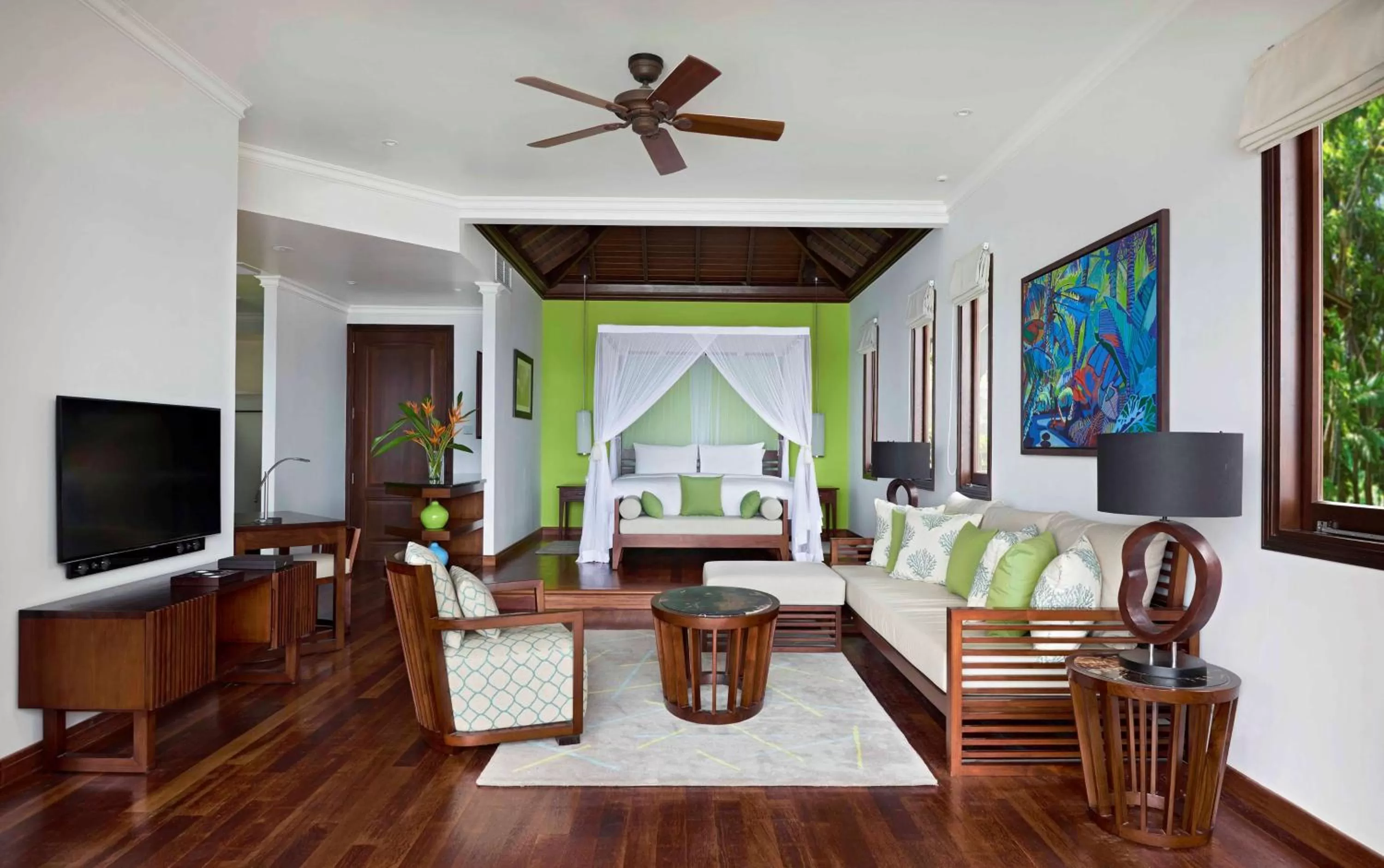 Bed in Hilton Seychelles Northolme Resort & Spa