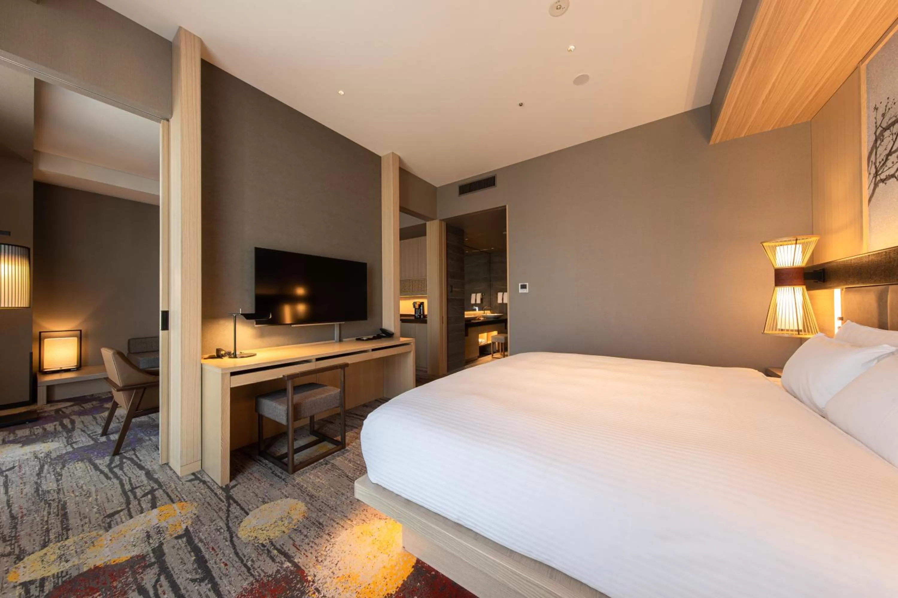 Photo of the whole room, Bed in THE BLOSSOM HAKATA Premier