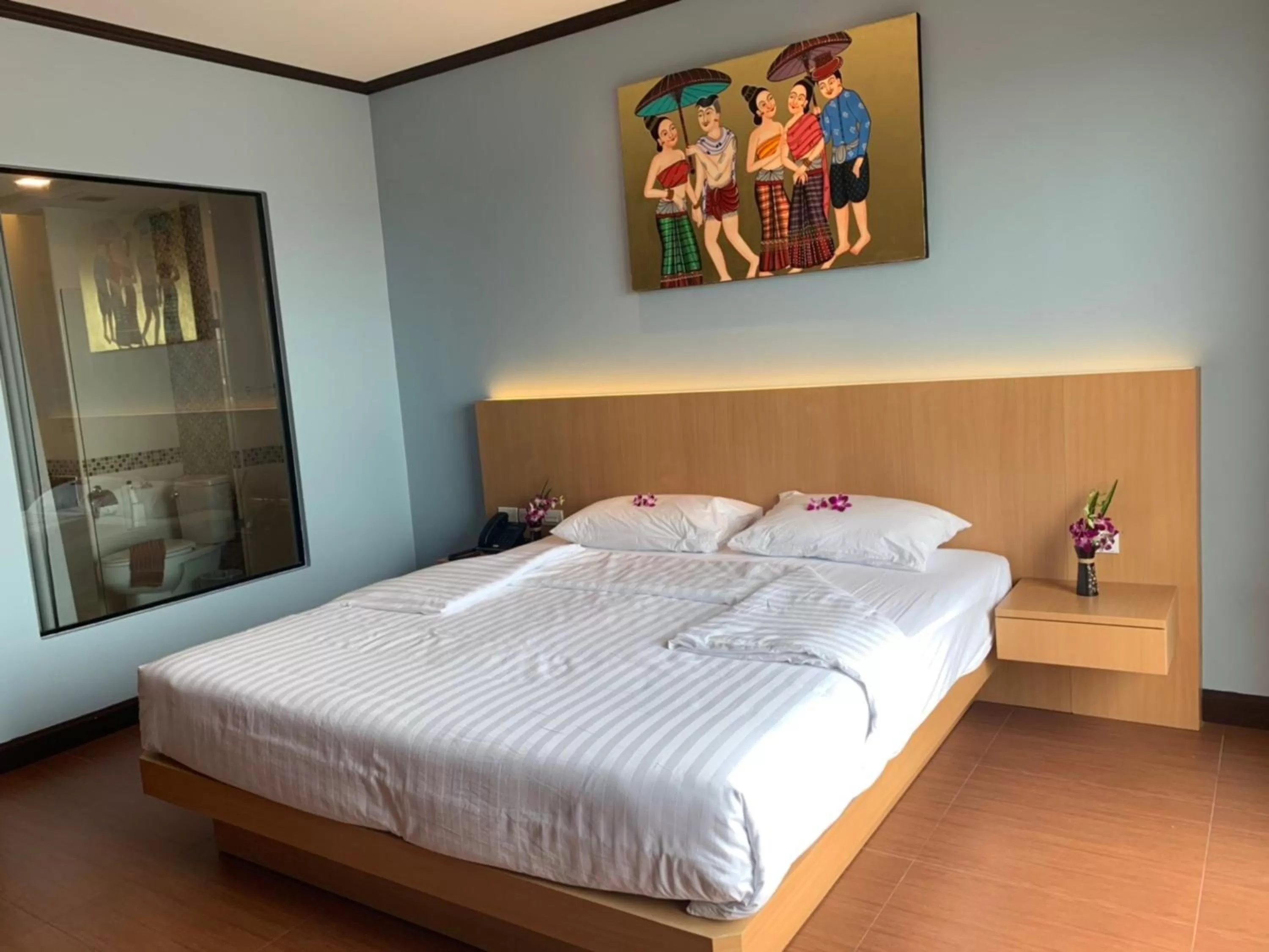 Bed in The LD Pattaya Hotel