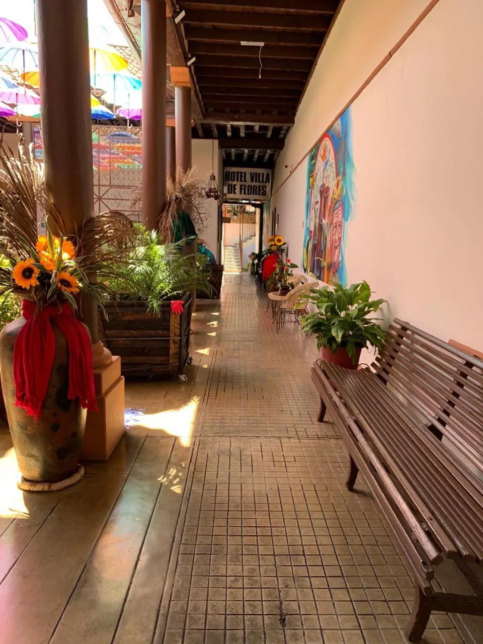 Patio in Hotel Villa de Flores