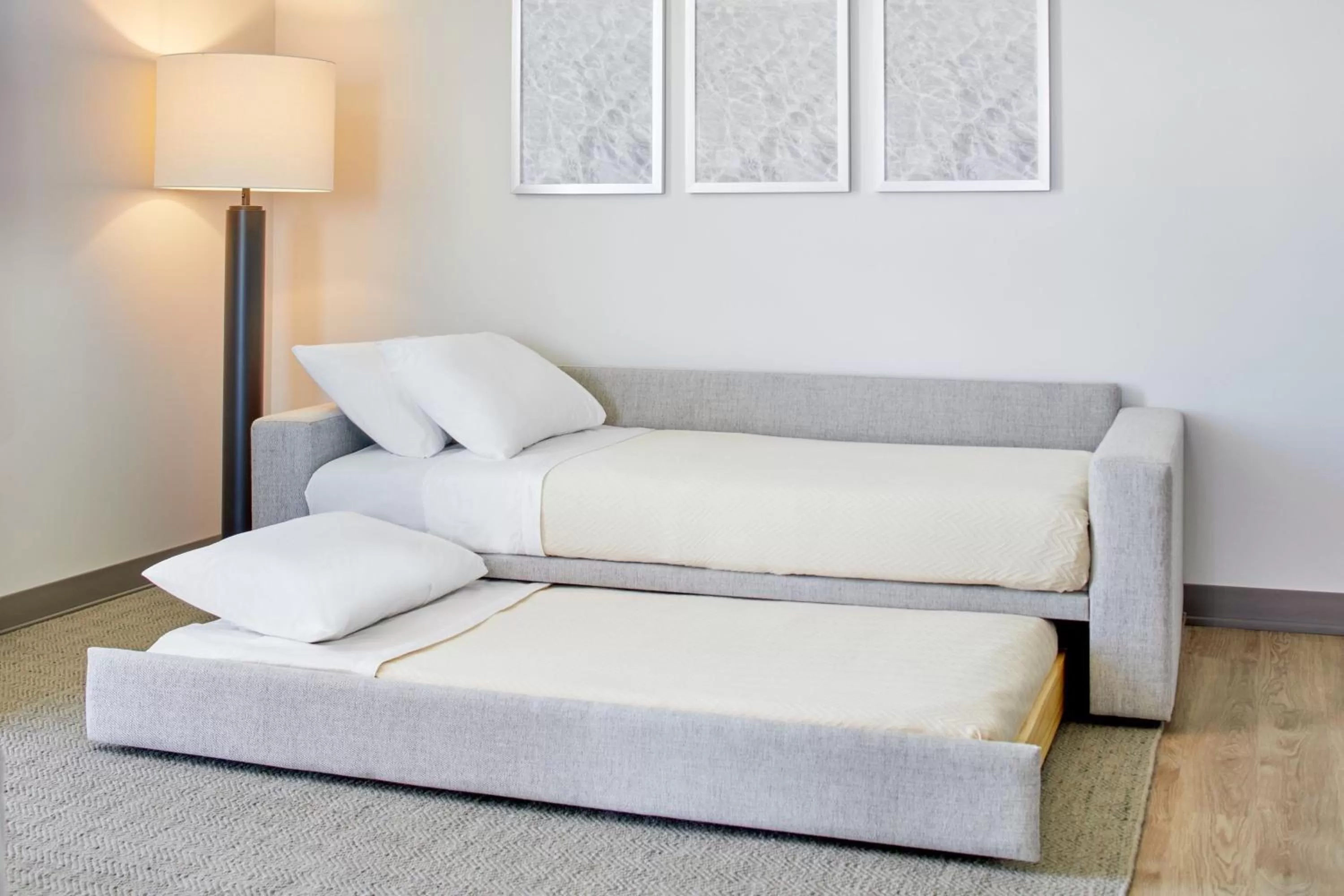 Photo of the whole room, Bed in SpringHill Suites by Marriott Jacksonville Beach Oceanfront