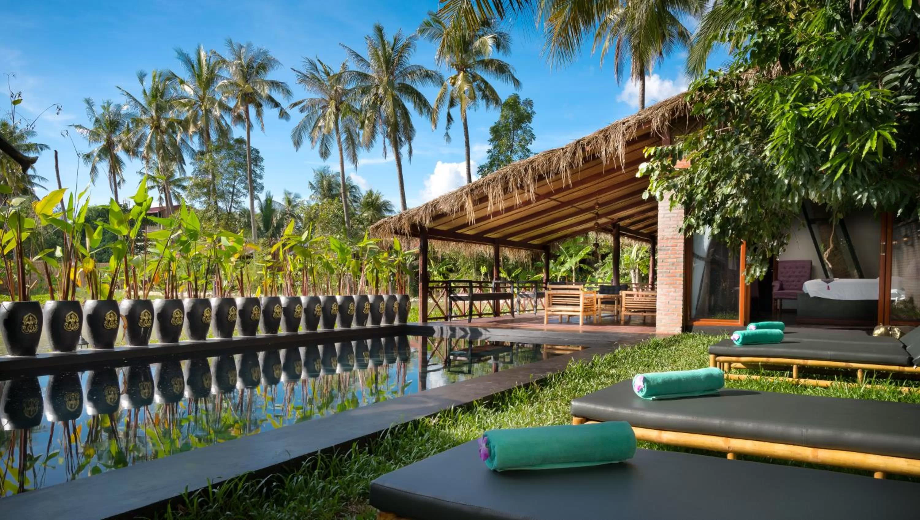 Patio in Authentic Khmer Village Resort