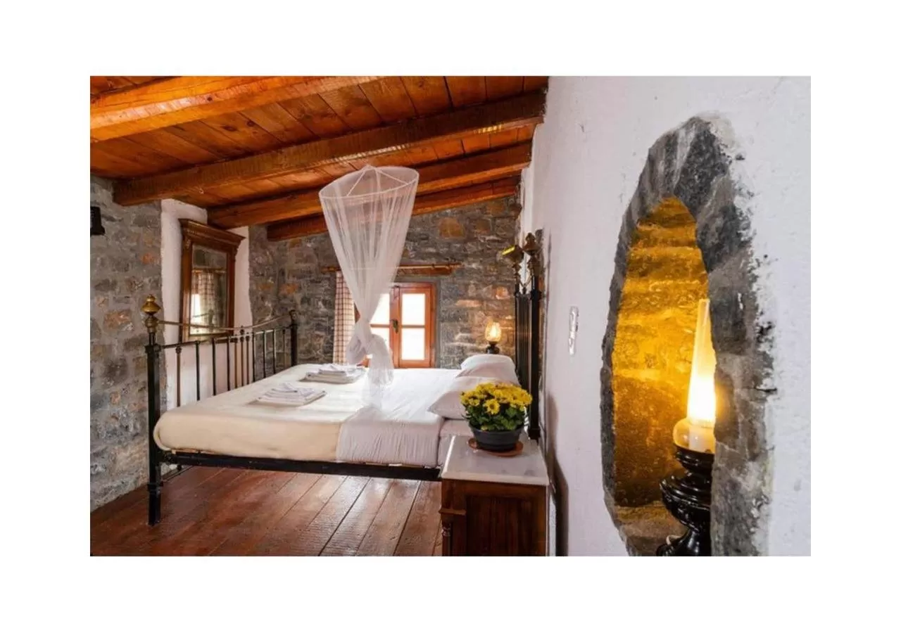 Bedroom, Bed in The Traditional Homes of Crete