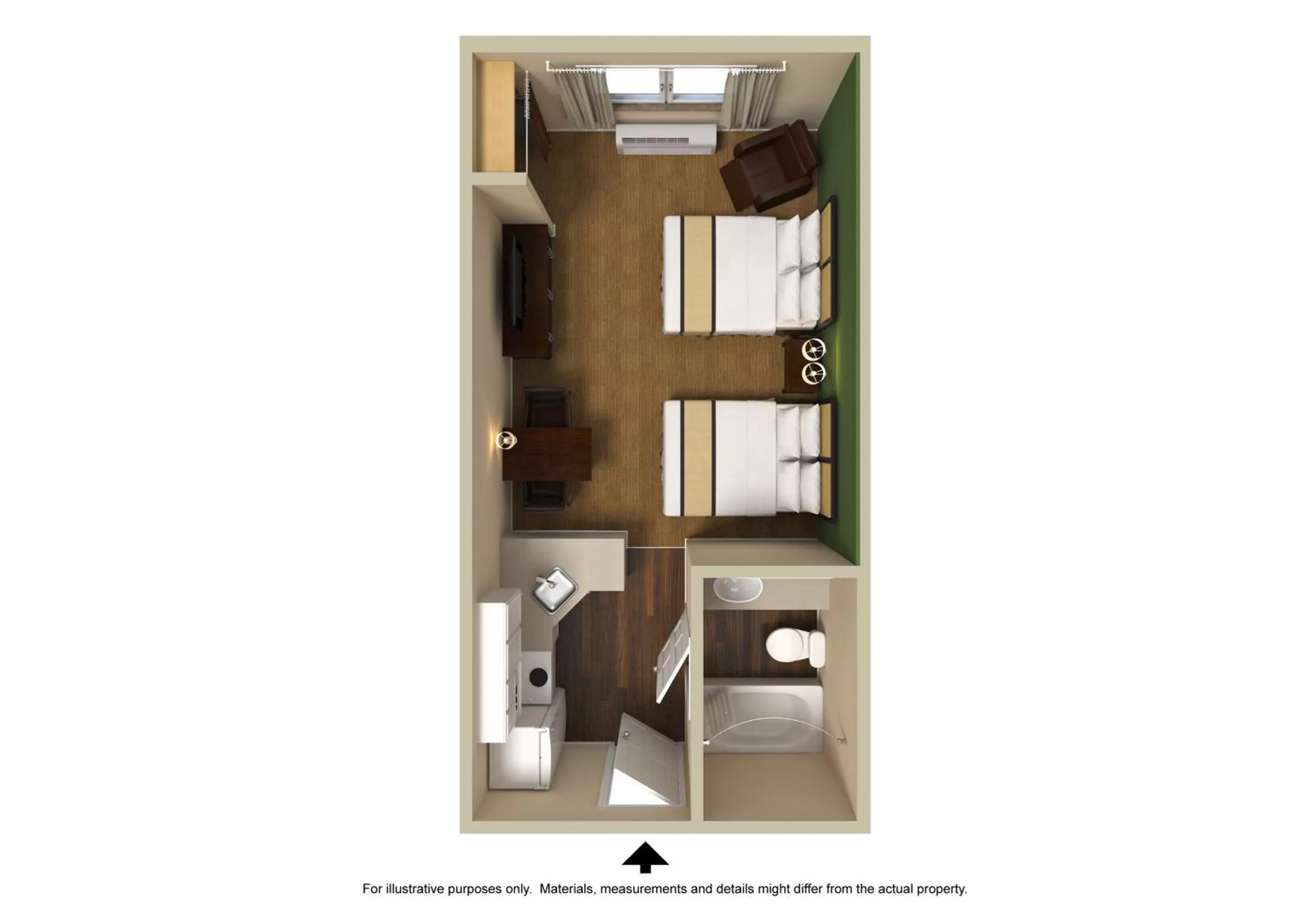 Floor plan in Extended Stay America Suites - New Orleans - Metairie