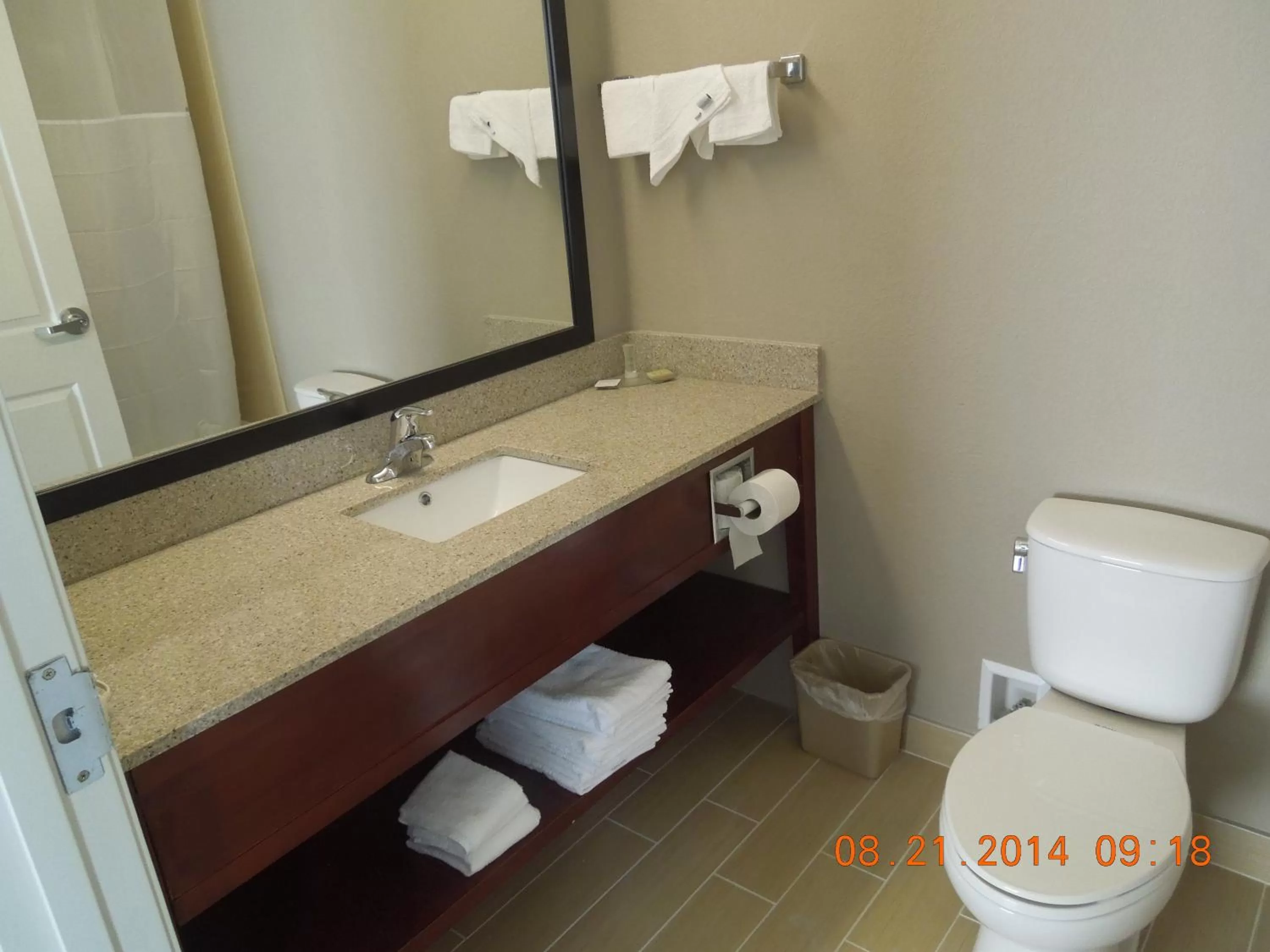 Bathroom in Super 8 by Wyndham Hershey Chocolate Avenue