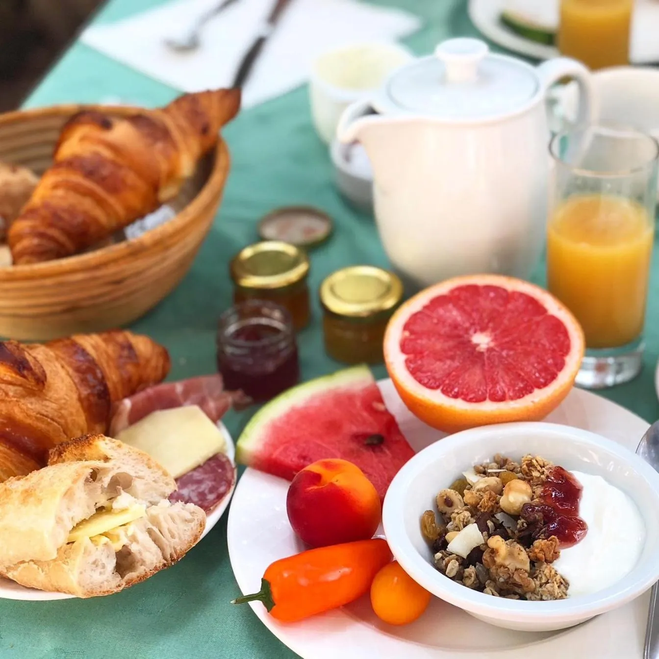 Continental breakfast in Hotel Le Ponteil