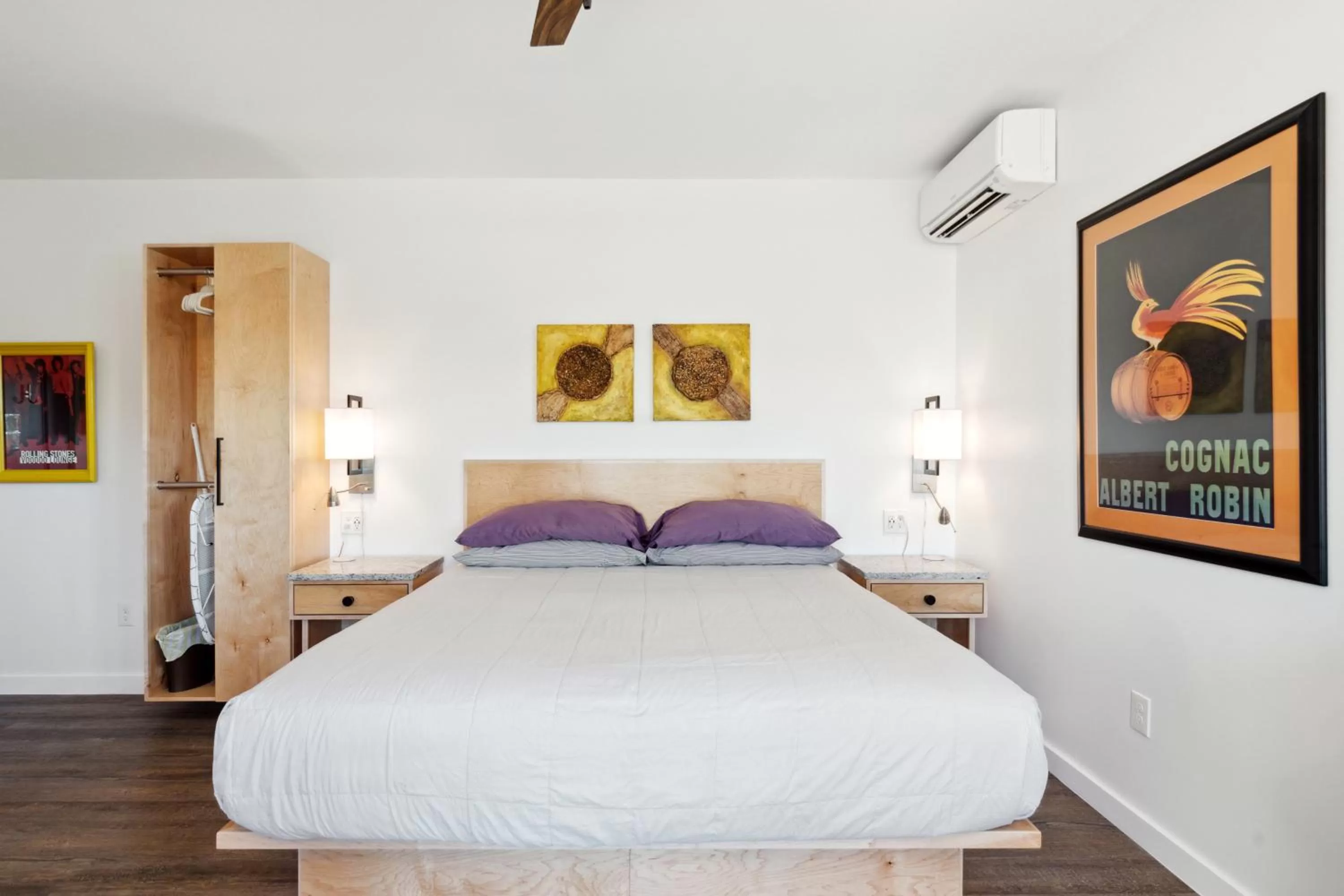 Bed in Hotel Folly with Marsh and Sunset Views