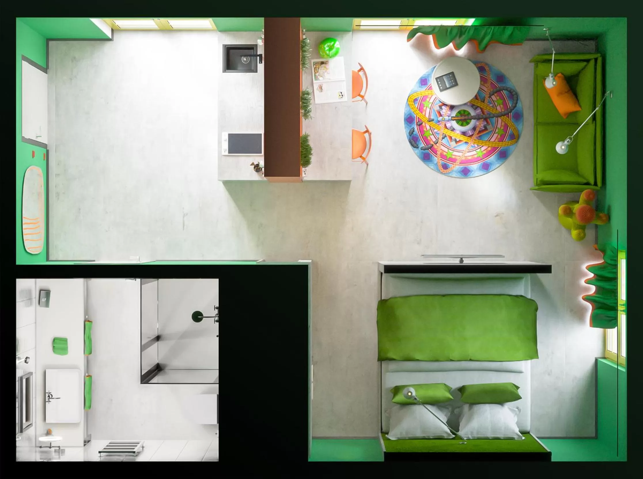 Shower, Bed in Laurichhof