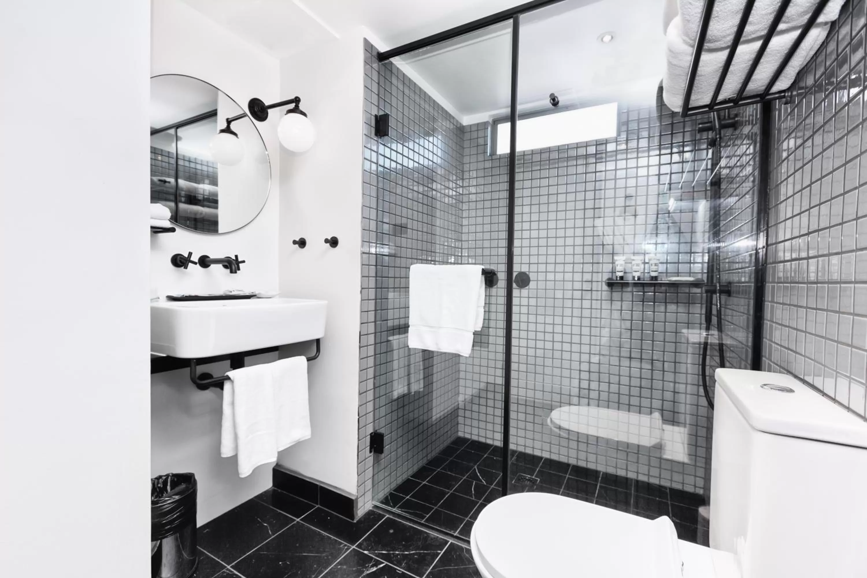 Bathroom in Ovolo Sydney Woolloomooloo, a Wyndham Hotel