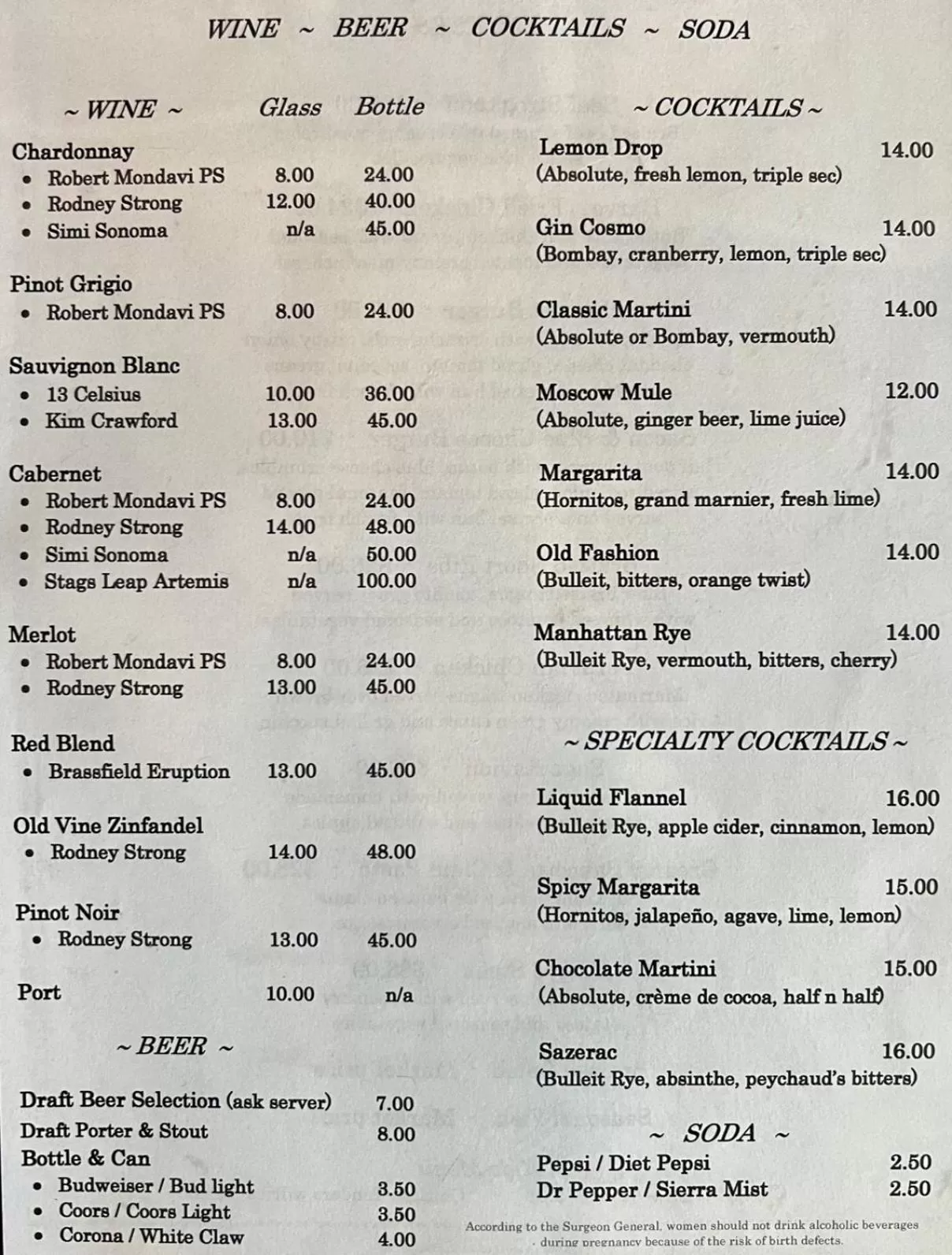 Restaurant/places to eat in Shasta Inn