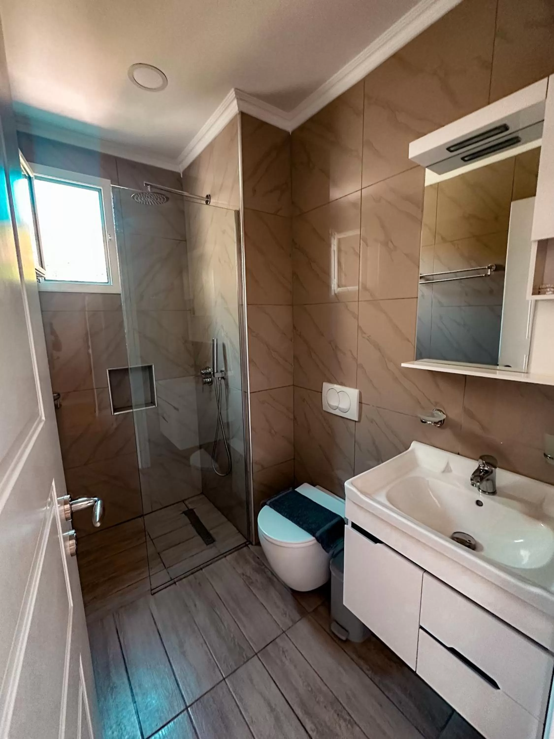 Shower, Bathroom in Aphrodite Garden Rooms & Apartment