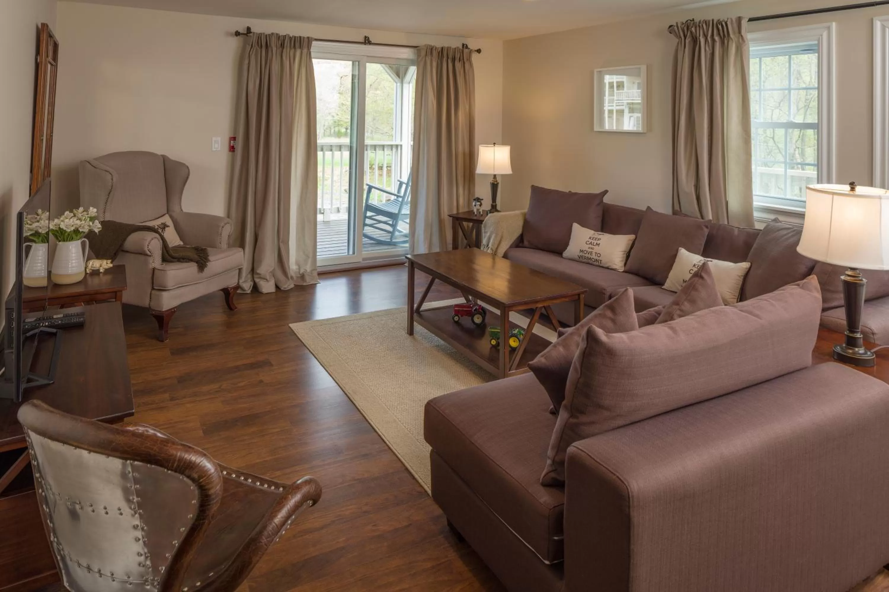 Living room in 506 On the River Inn Woodstock