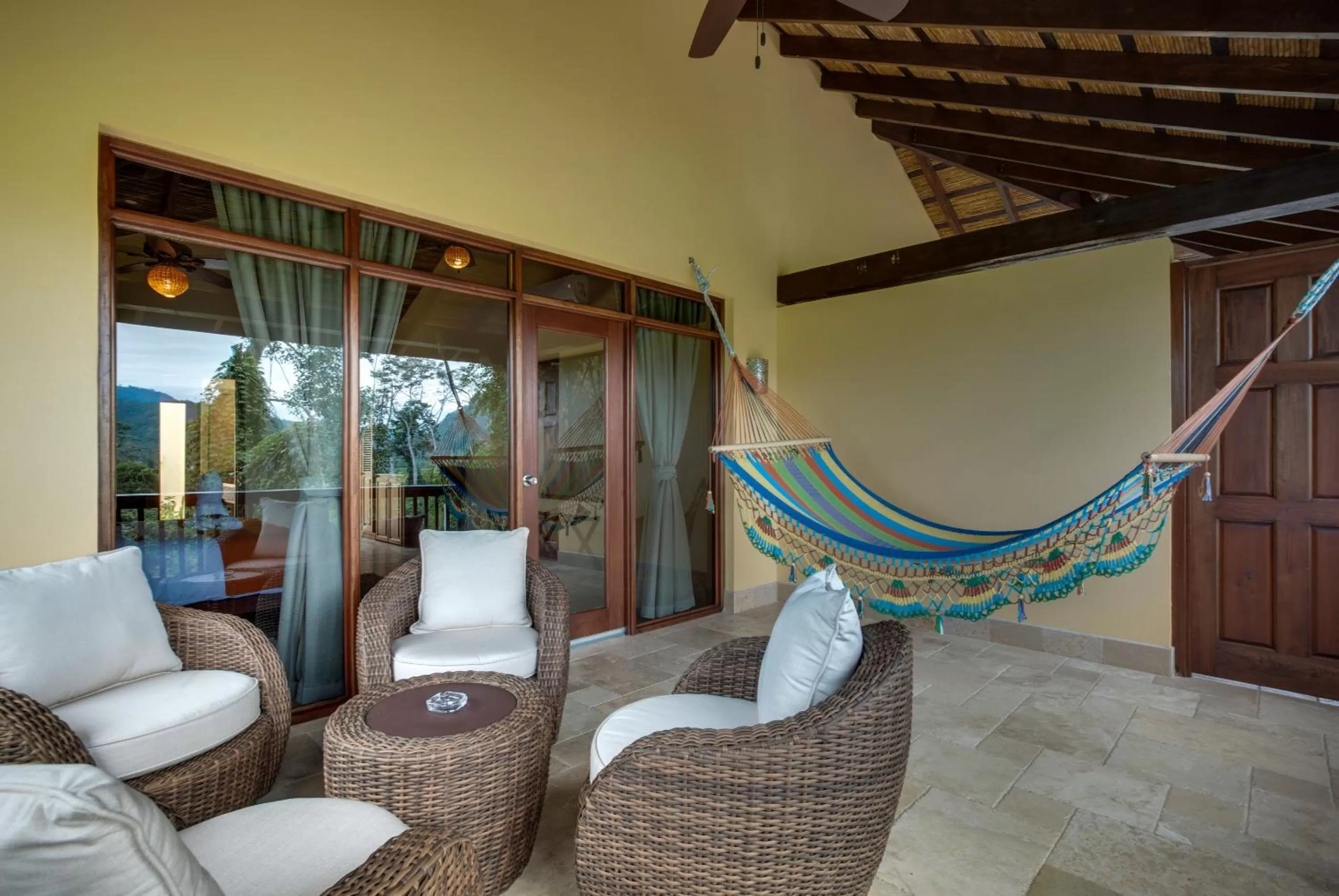 Patio in Sleeping Giant Rainforest Lodge