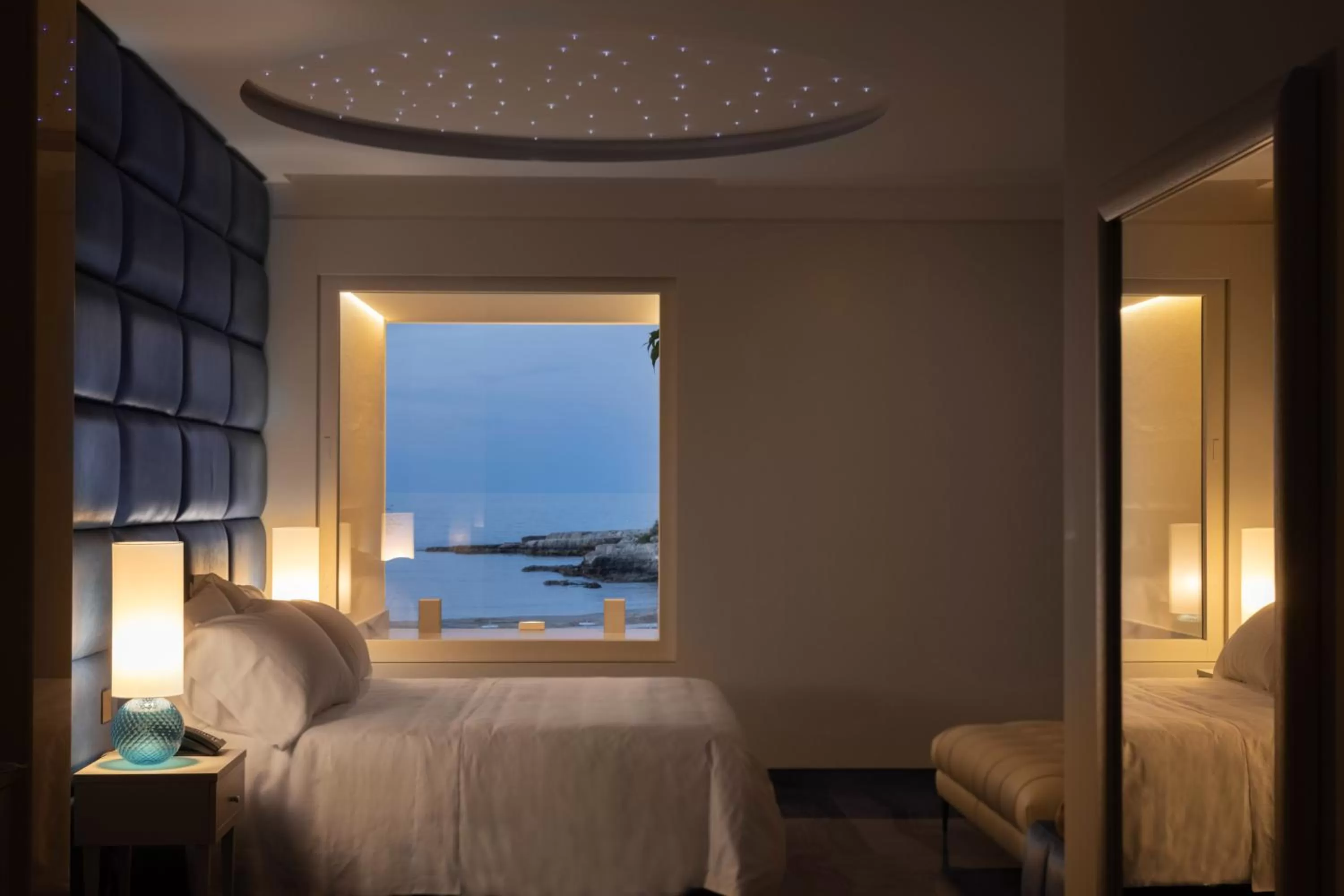 Sea view, Bed in Grotta Palazzese Beach Hotel