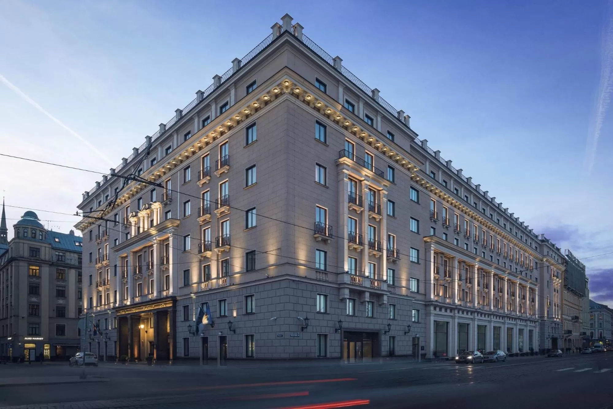 Facade/entrance in Grand Hotel Kempinski Riga