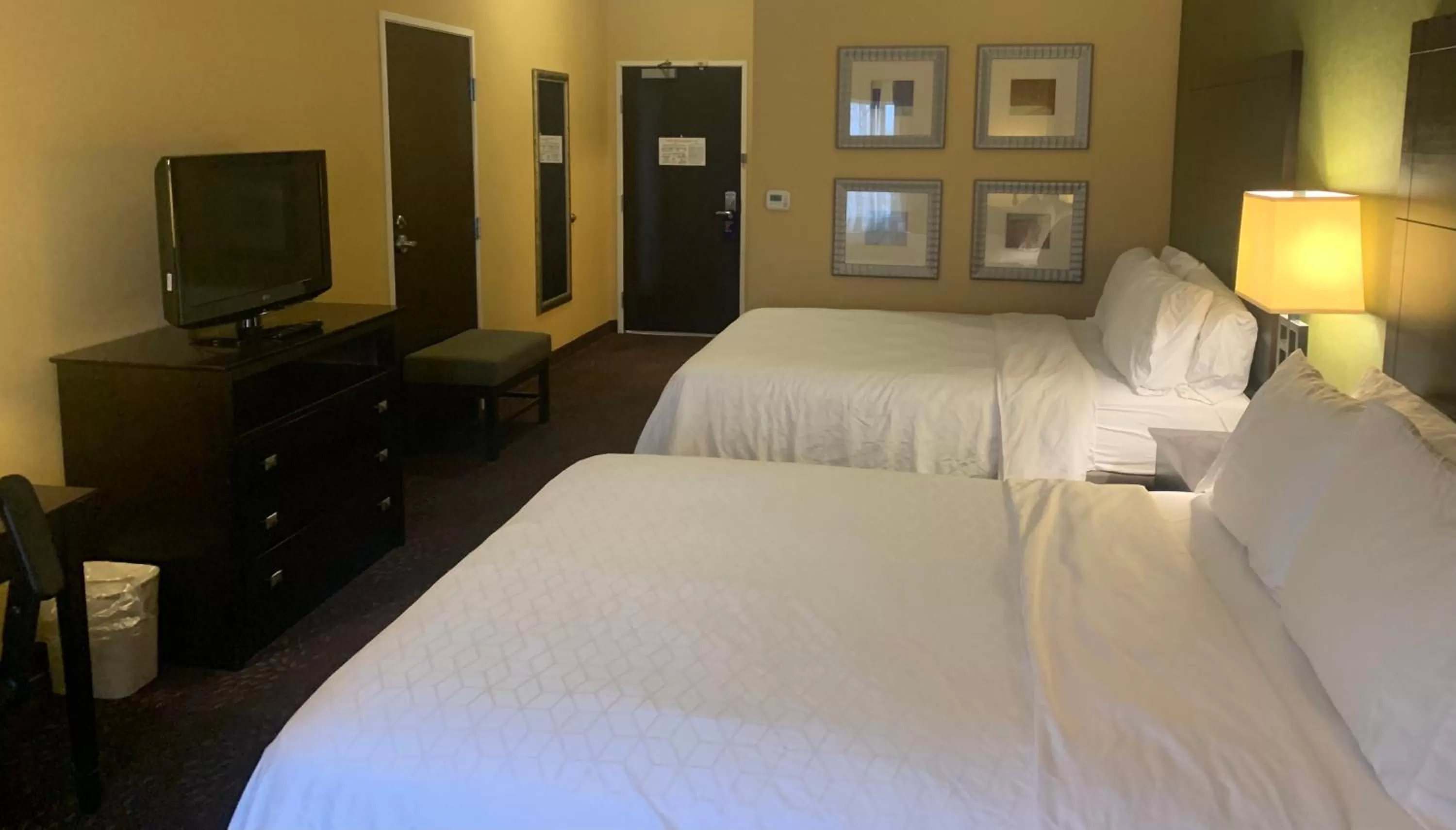 Communal lounge/ TV room, Bed in Holiday Inn Express Hotel & Suites Lansing-Dimondale by IHG