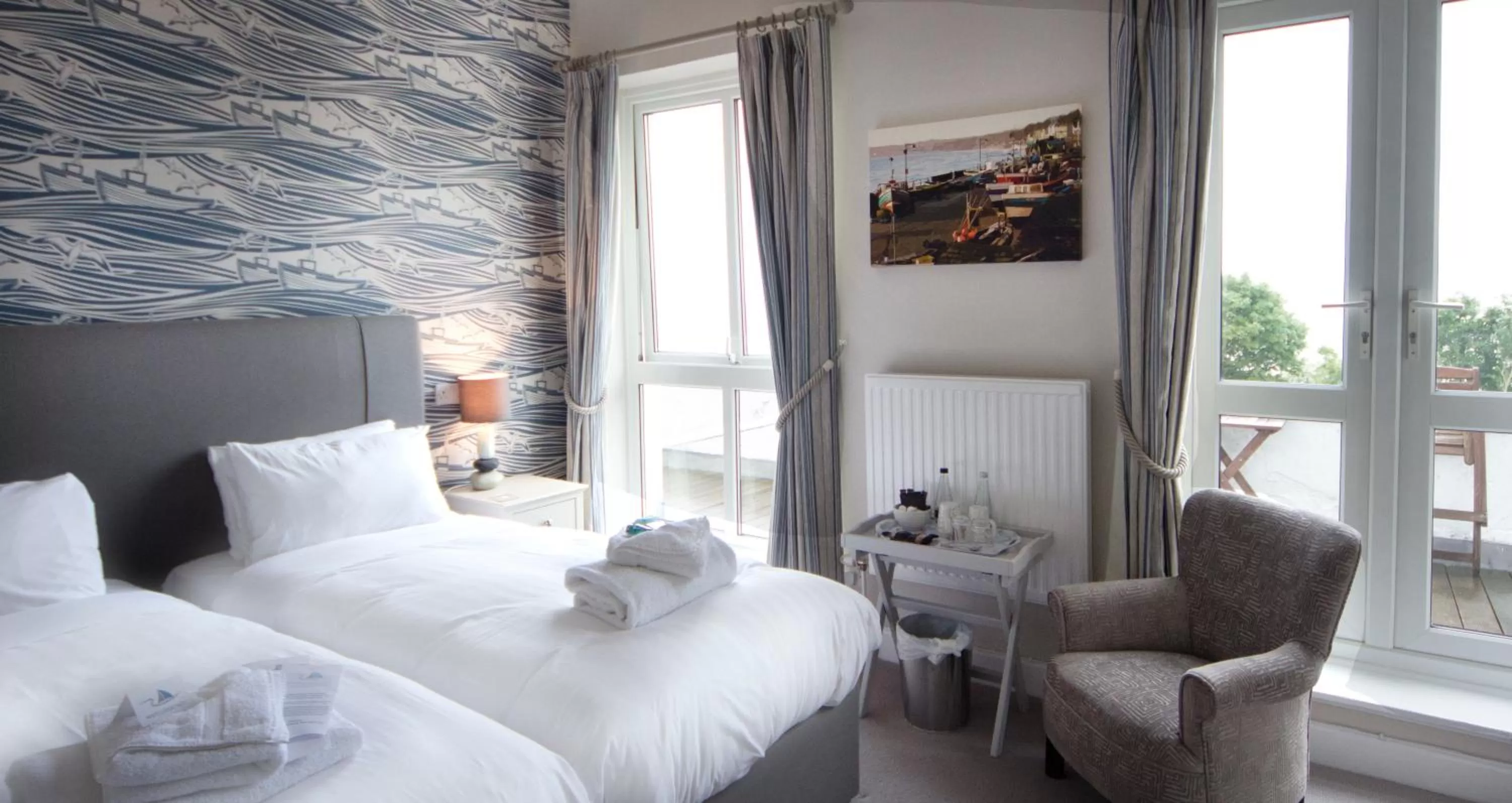 Bed, View in The White Lodge Hotel