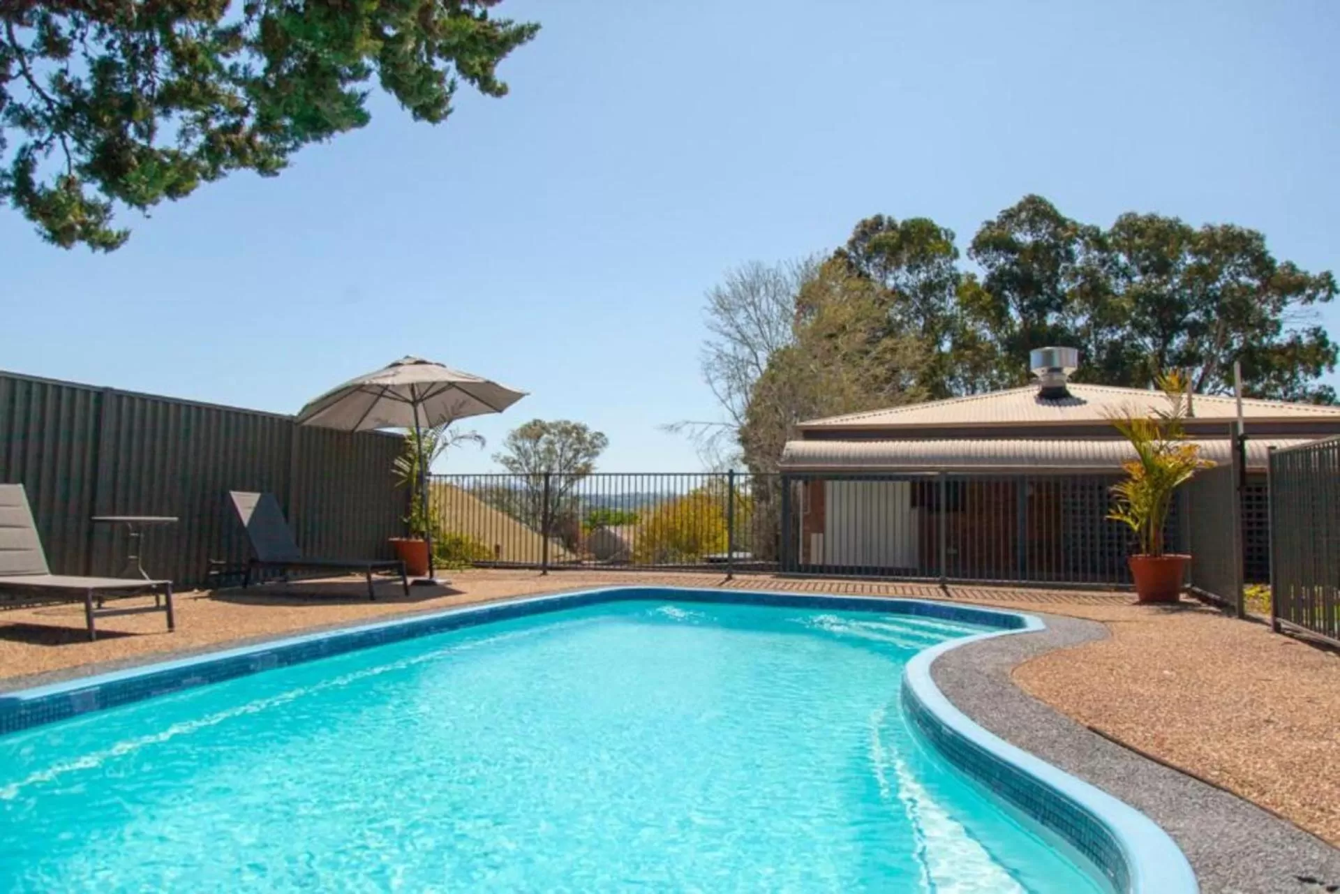 Pool view in Bega Downs Motor Inn