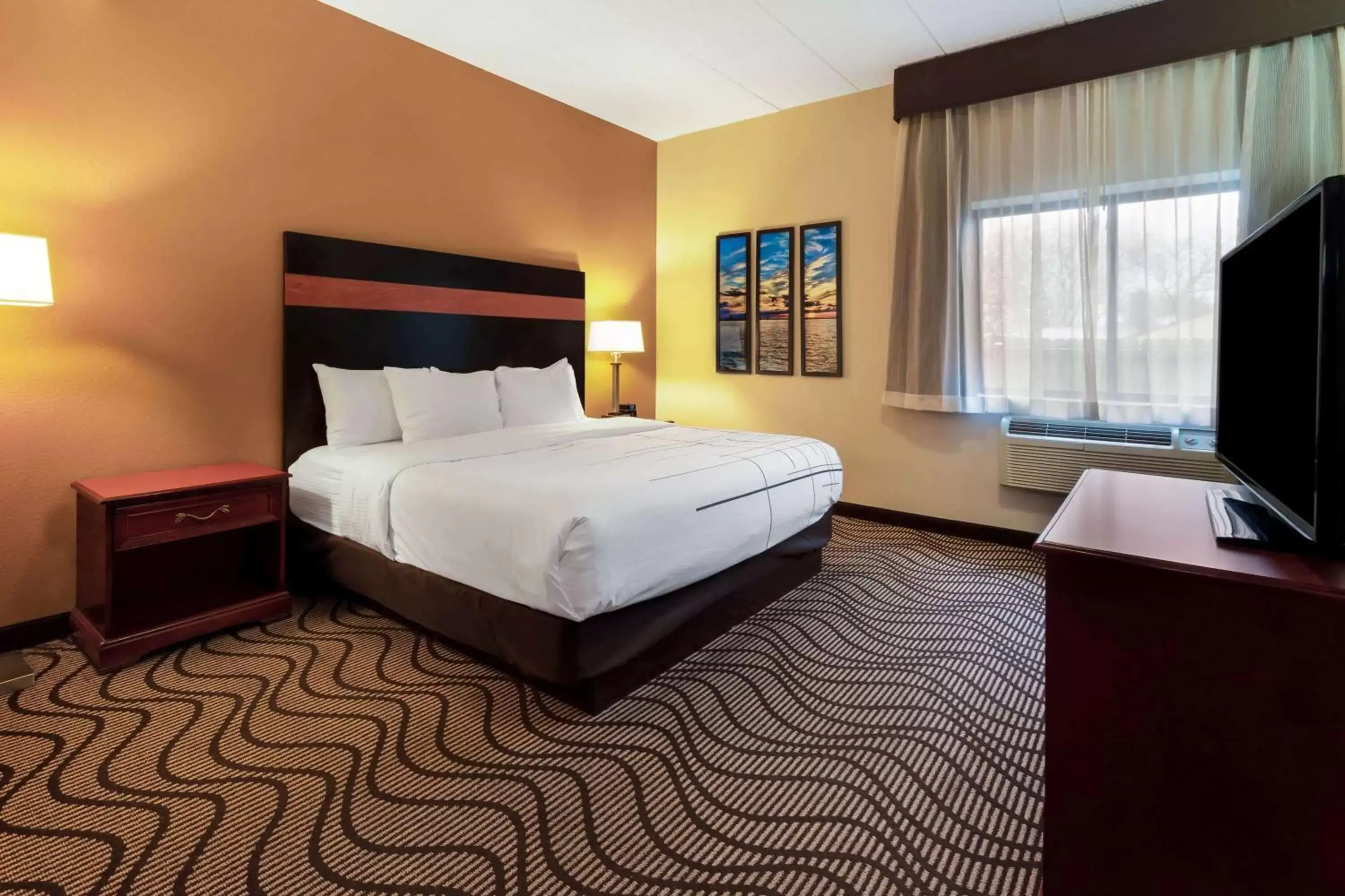 King Room with Roll-In Shower - Mobility Accessible/Non-Smoking in La Quinta Inn by Wyndham Sandusky near Cedar Point King Room with Roll-In Shower - Mobility Accessible/Non-Smoking in La Quinta Inn by Wyndham Sandusky near Cedar Point