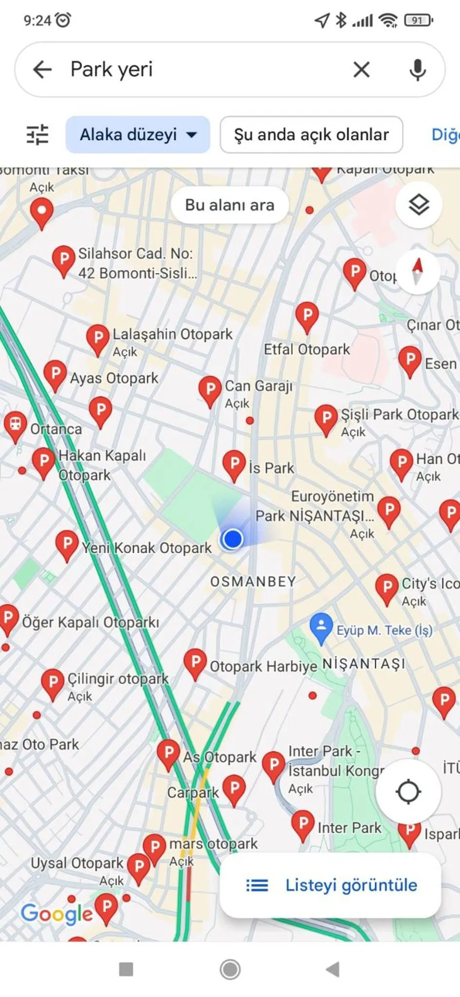 Parking in Nil Hotel İstanbul City Center