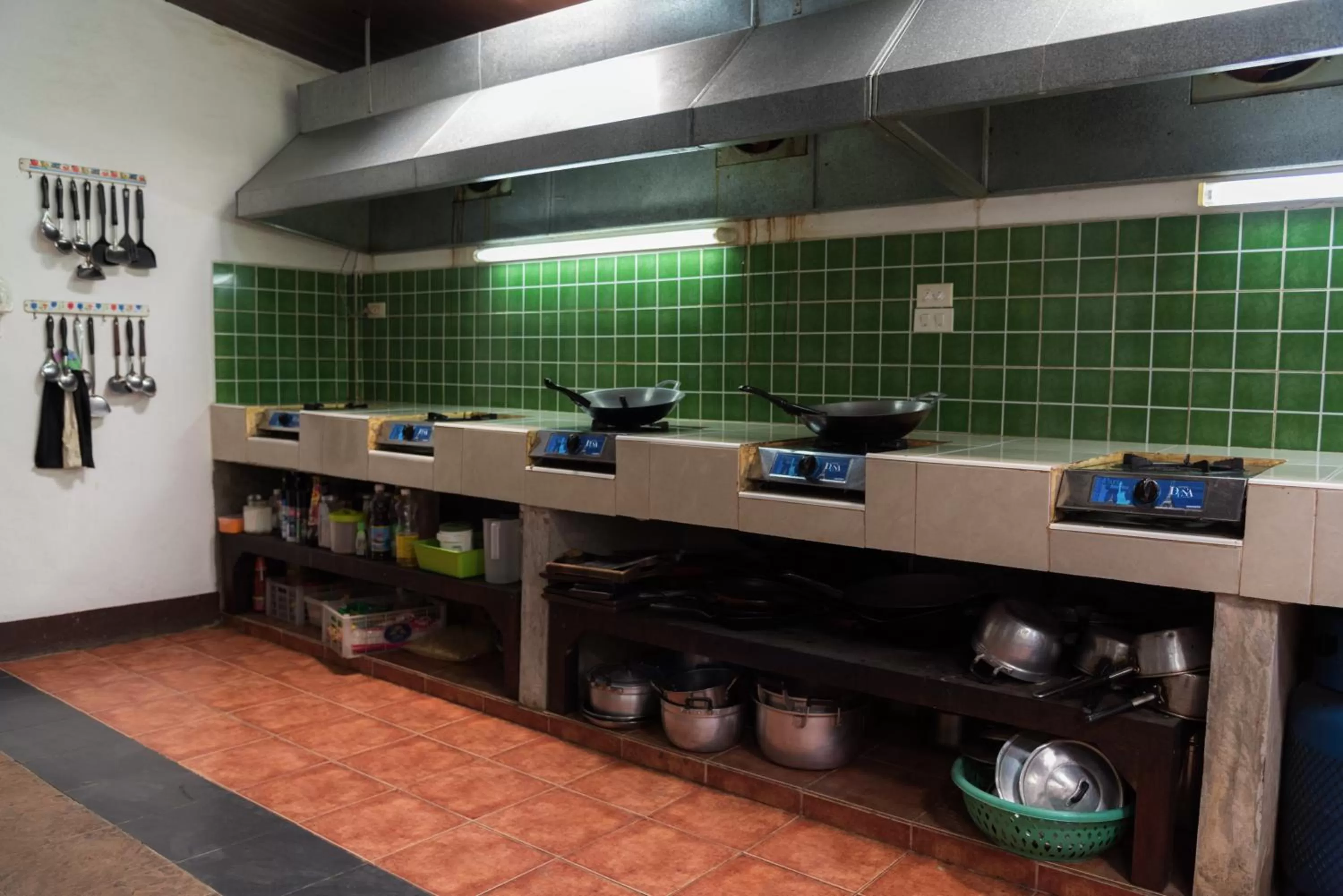 Communal kitchen in Little Village Chiang Mai