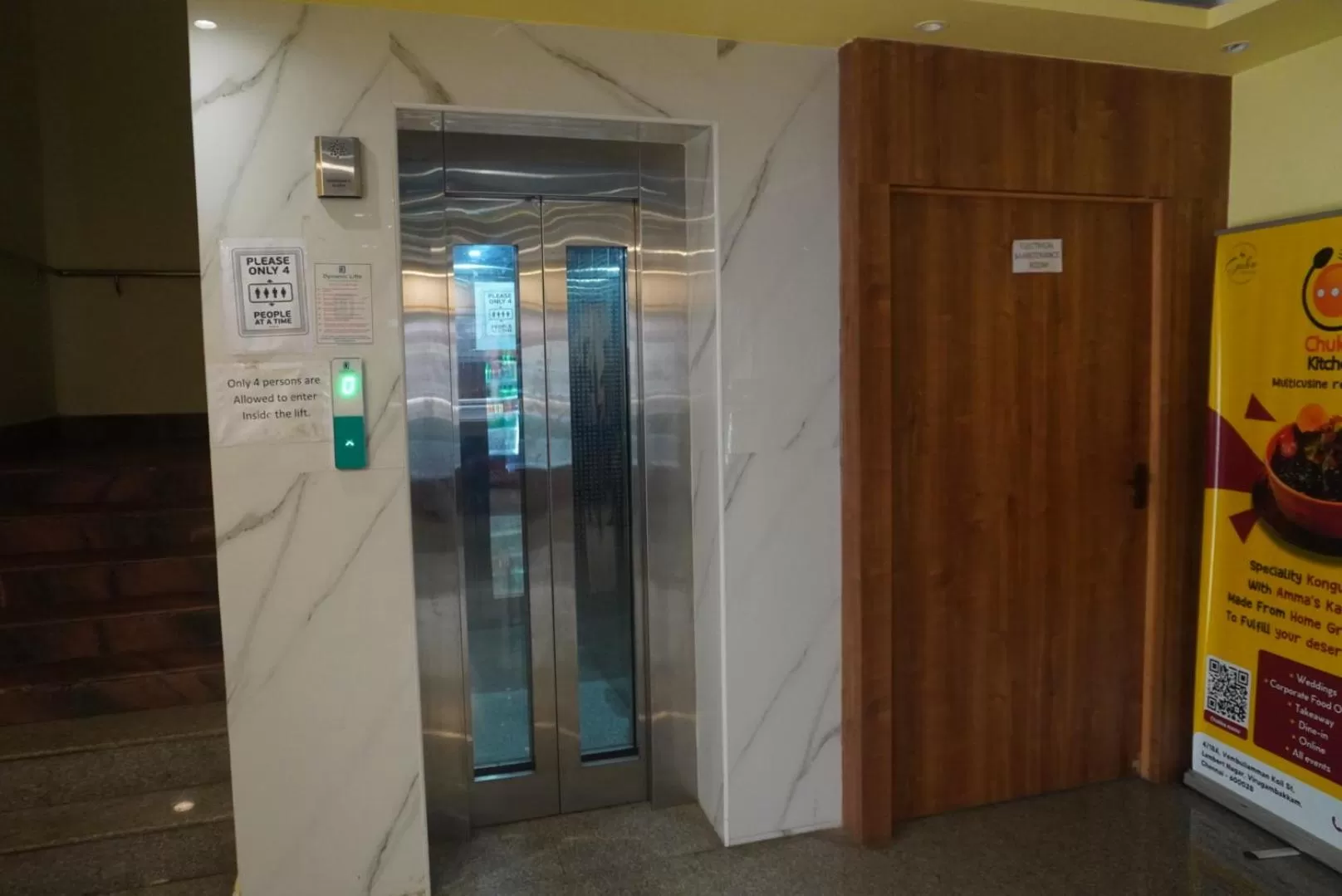 elevator in The Dolphin Park Hotel, Virugambakkam