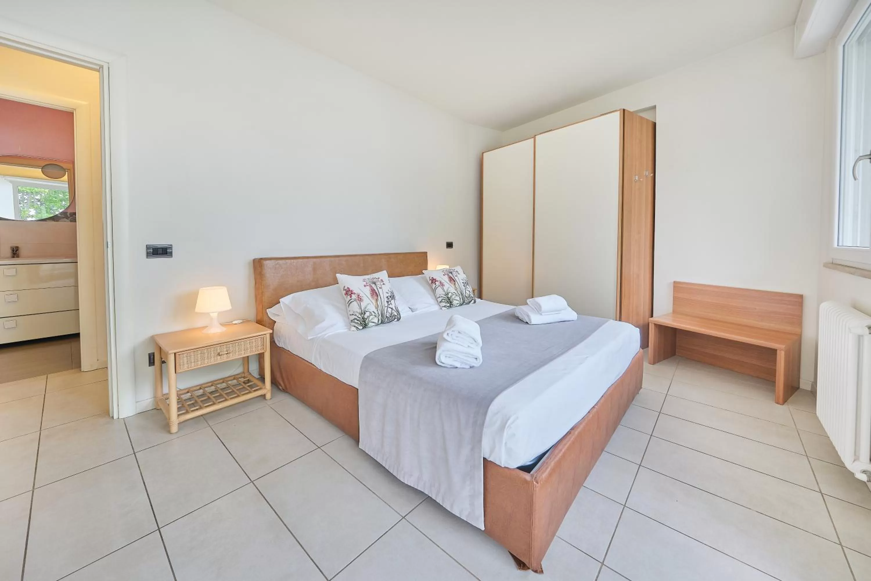 Bedroom, Bed in Front Lake Apartment Bardolino