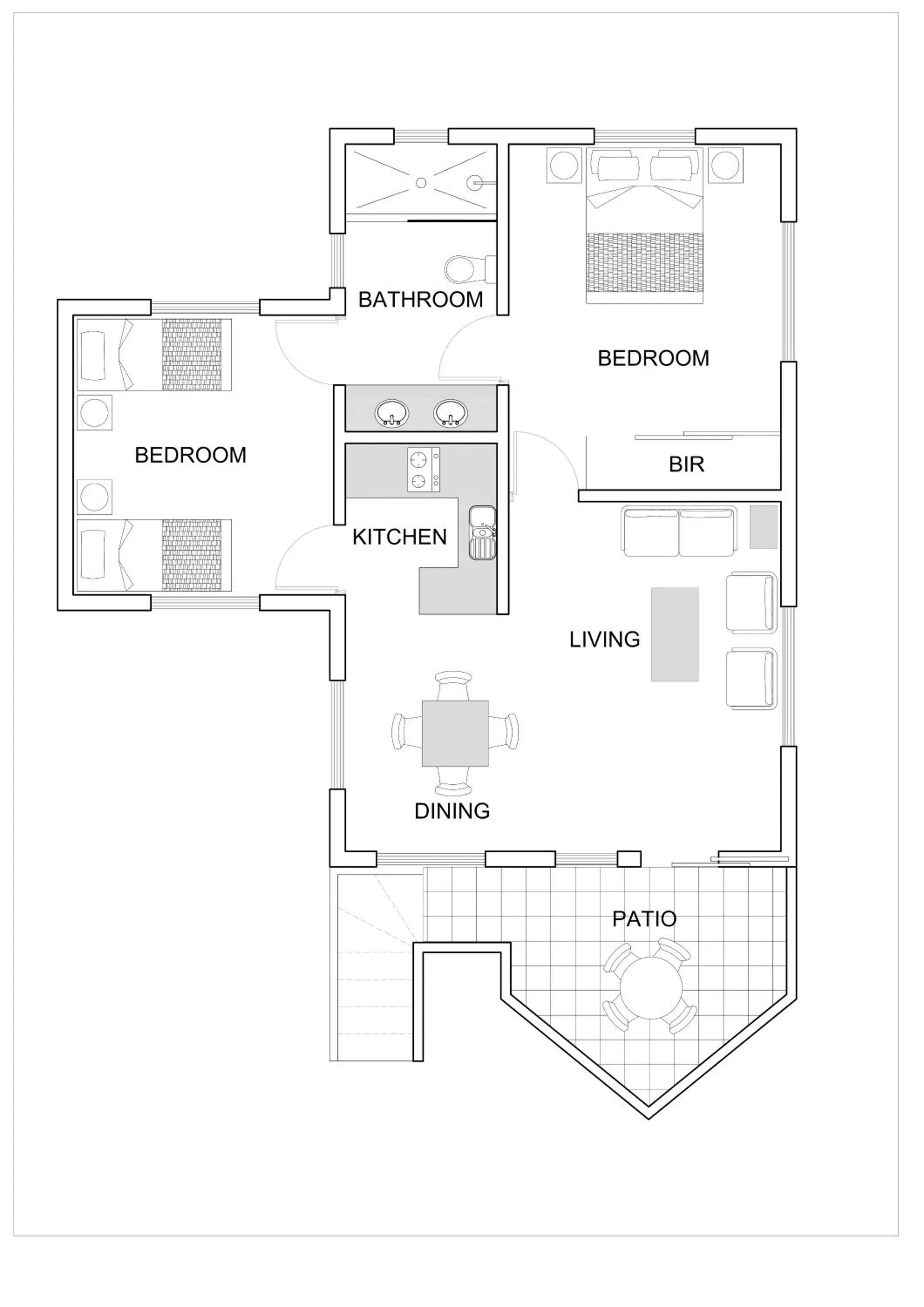 Floor plan in Poppy's on the Lagoon