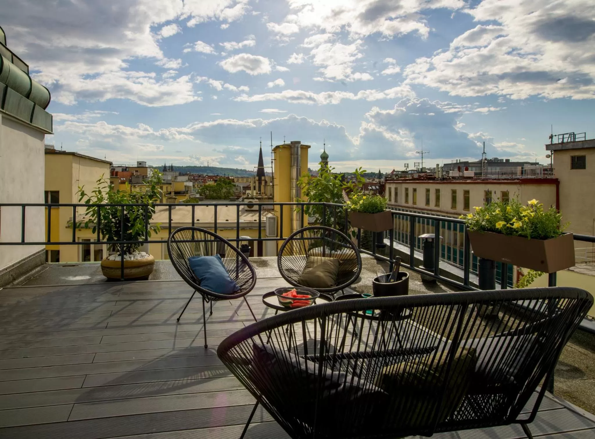 Balcony/Terrace in Rooftop Planet Prague Hotel