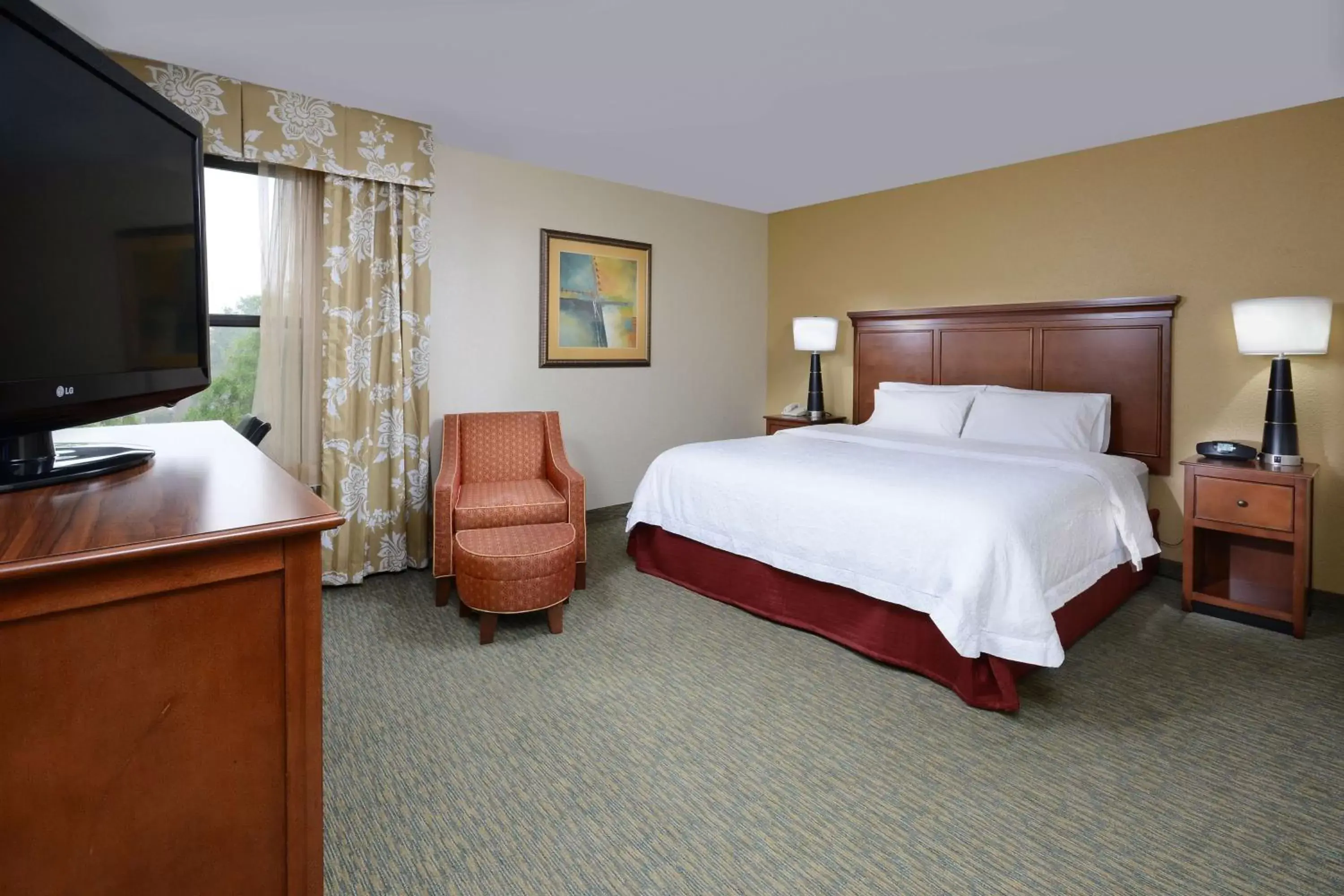 King Room with Bath Tub - Mobility/Hearing Accessible - Non-Smoking in Hampton Inn Raleigh/Durham Airport King Room with Bath Tub - Mobility/Hearing Accessible - Non-Smoking in Hampton Inn Raleigh/Durham Airport