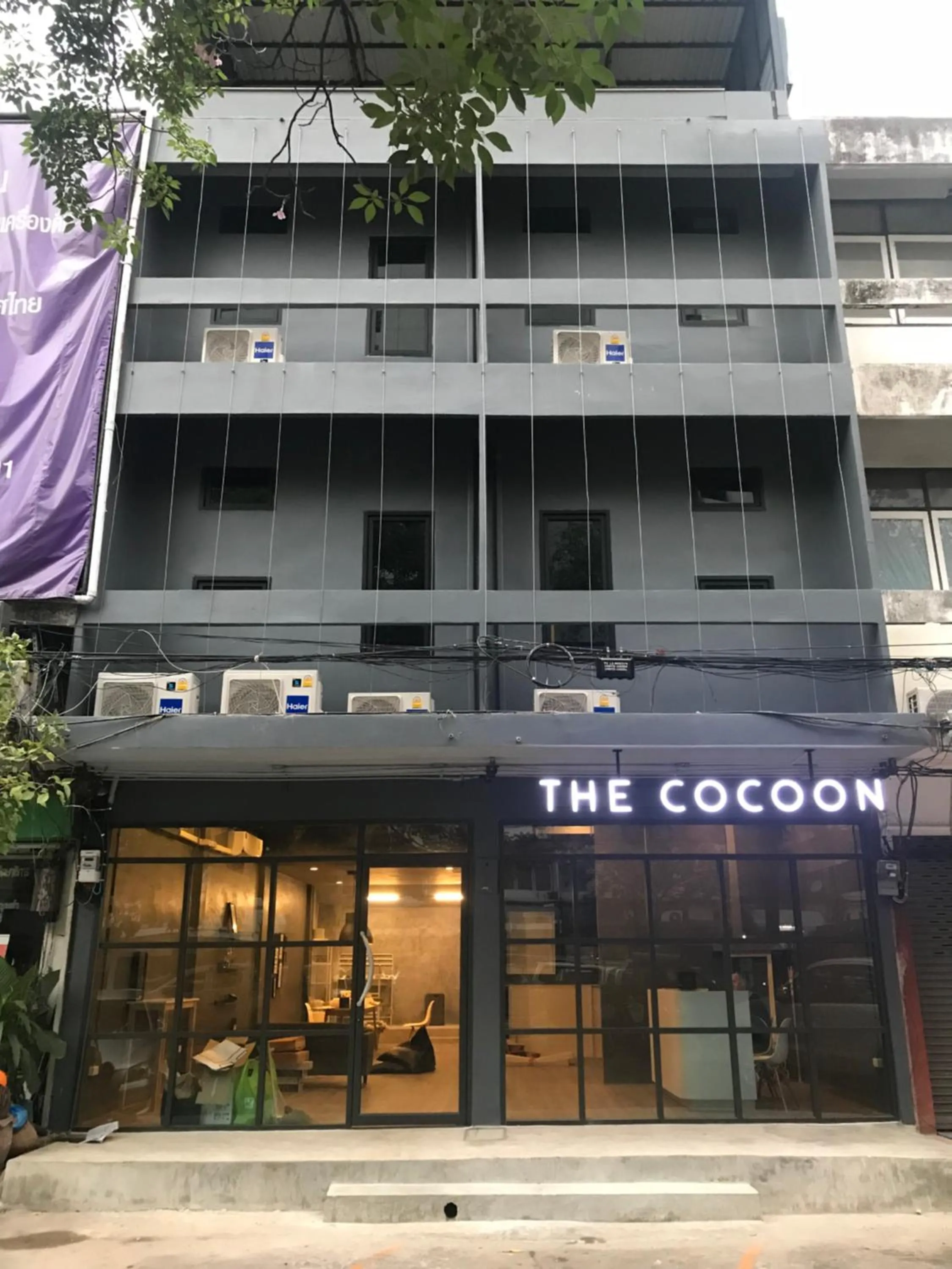 Facade/entrance in The Cocoon Hostel