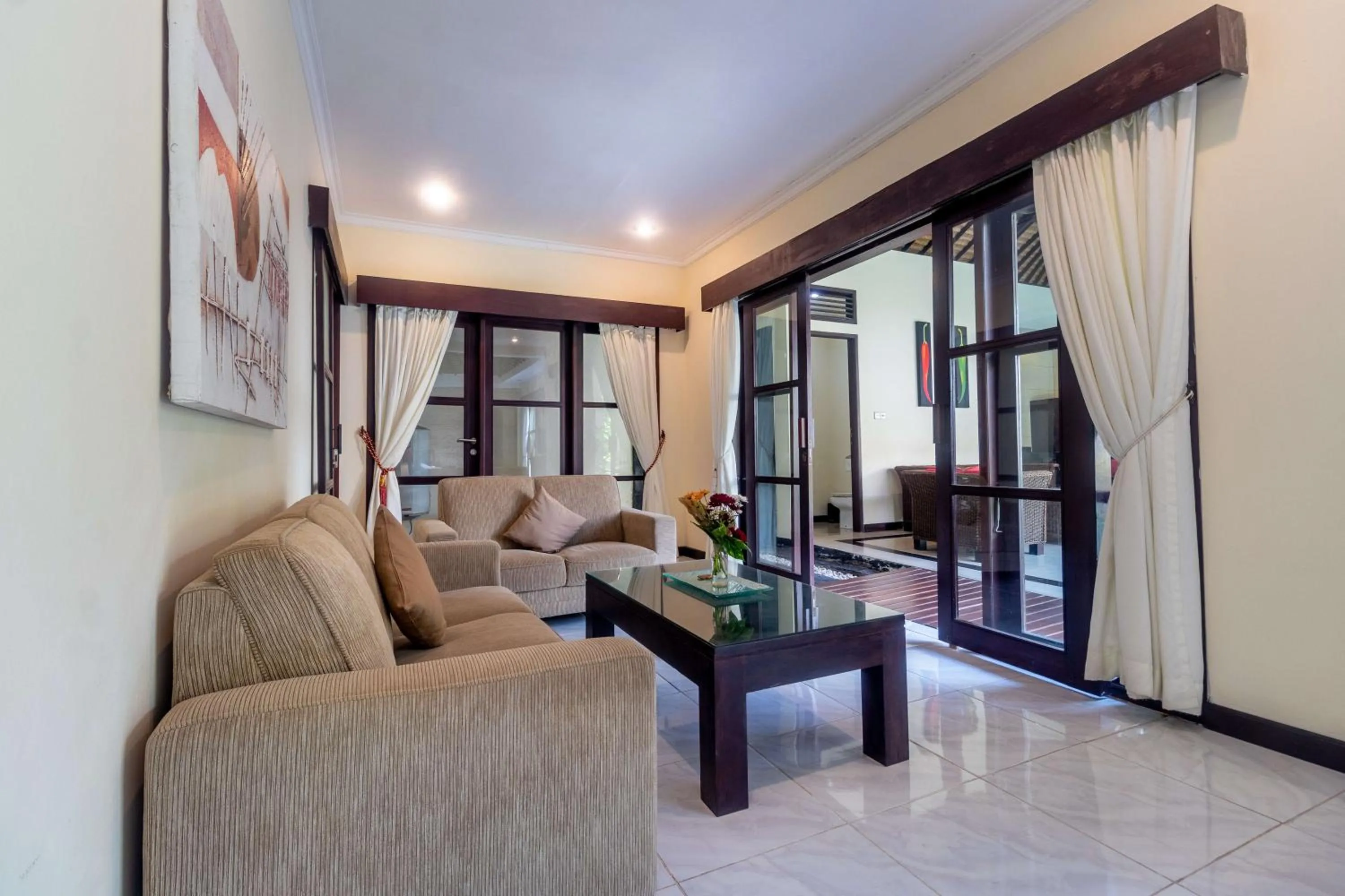Seating area in Aleesha Villas and Suites