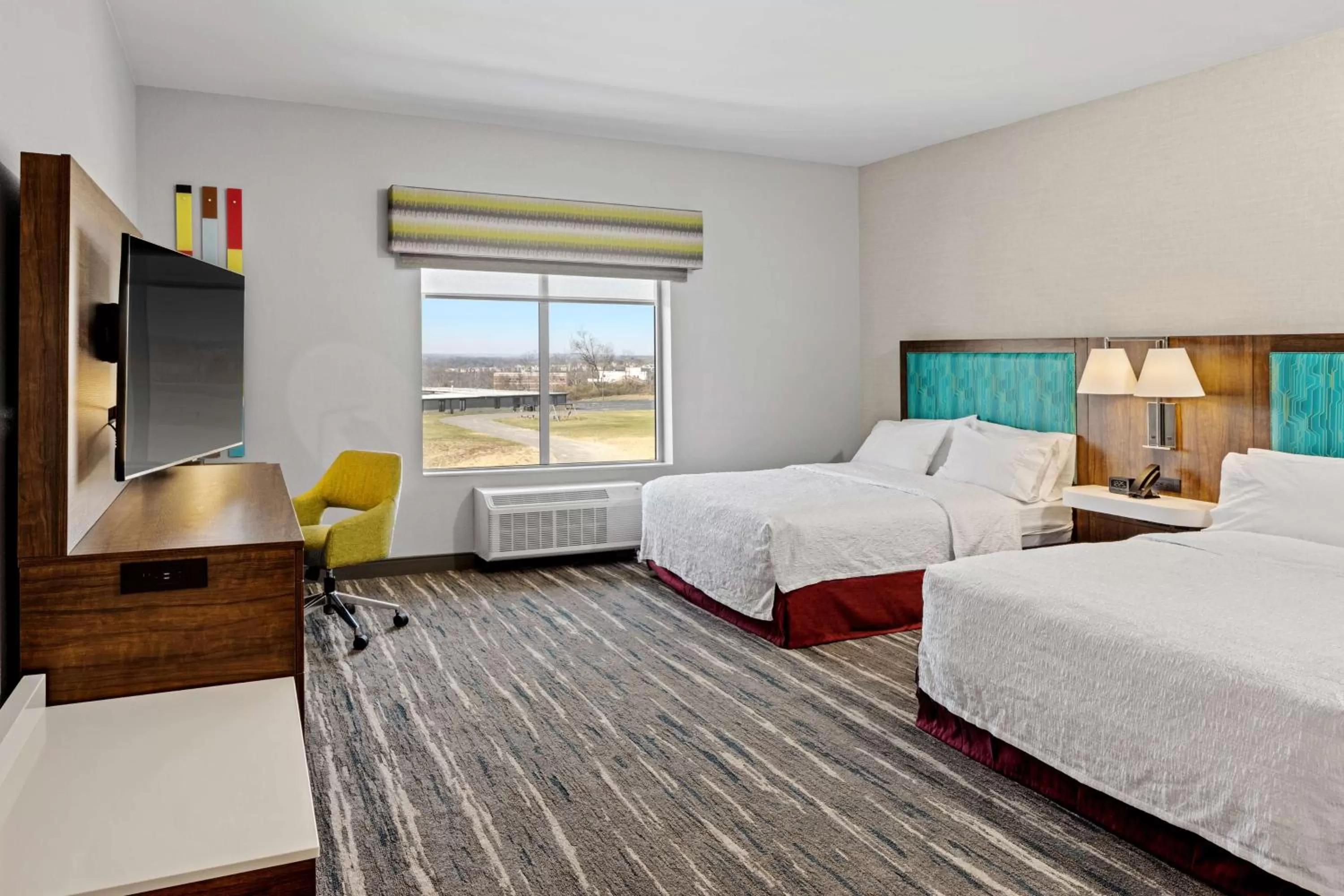 Queen Room with Two Queen Beds and Bath Tub - Mobility Accessible in Hampton Inn & Suites Cincinnati West, Oh
