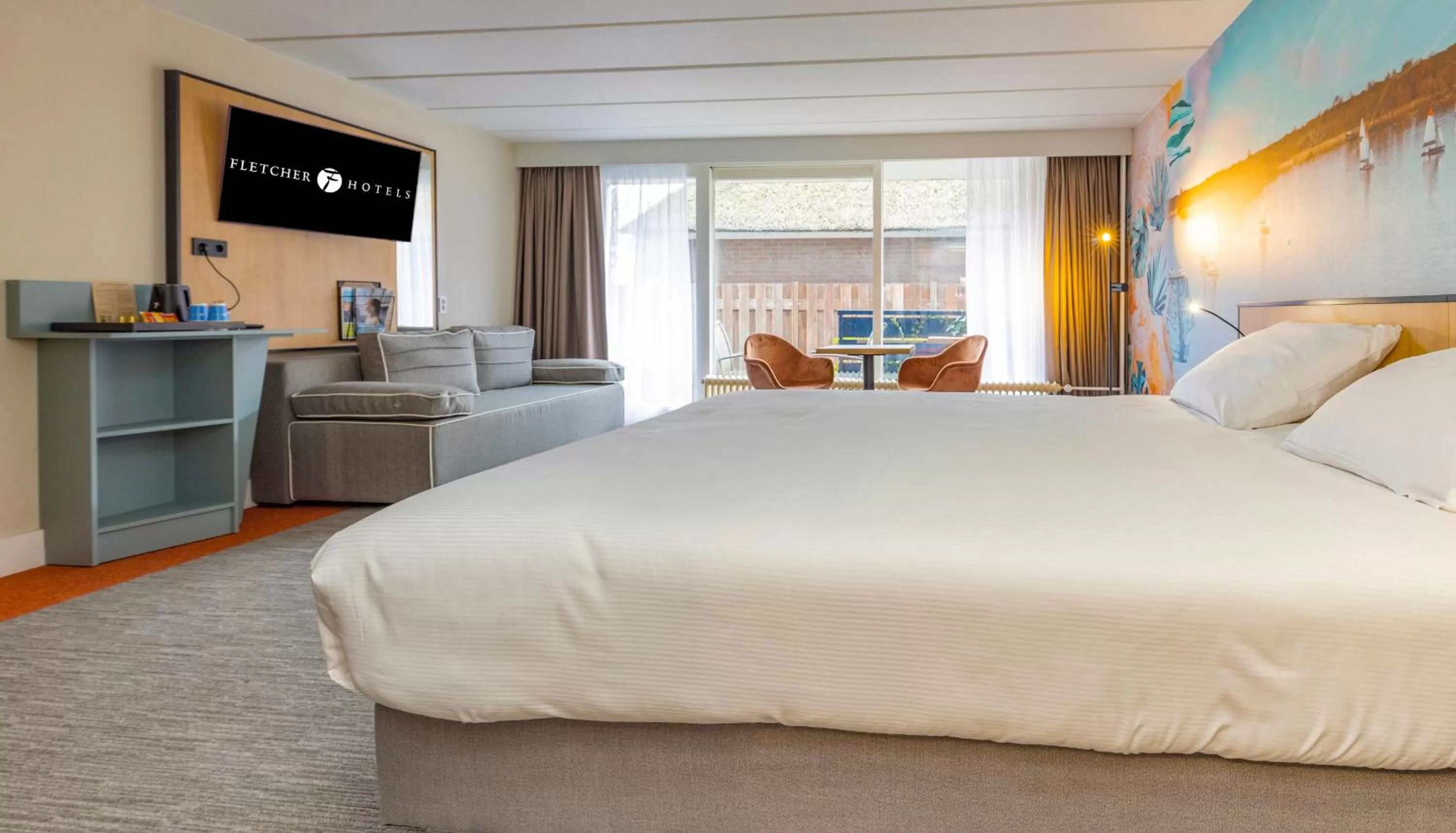 Bedroom, Bed in Fletcher Hotel Restaurant Loosdrecht-Amsterdam