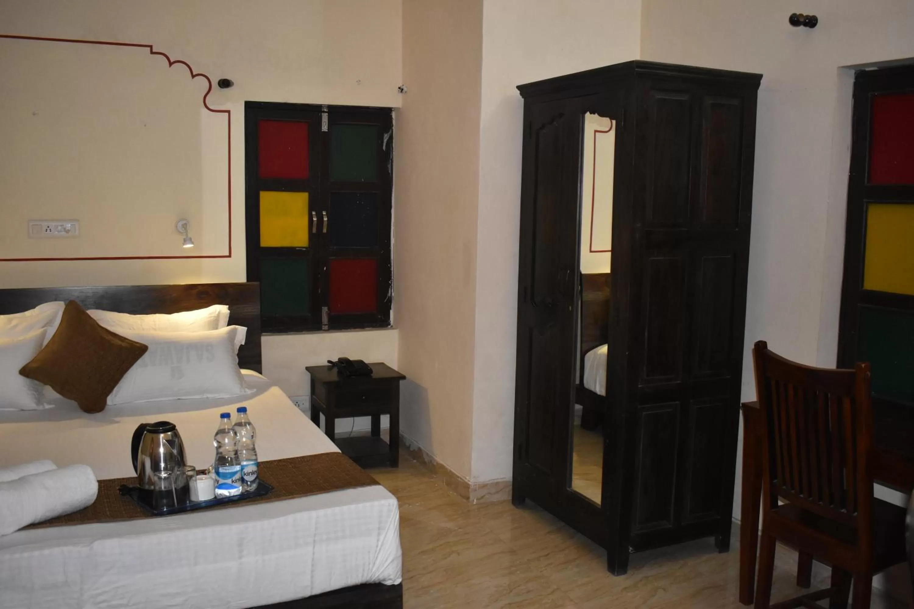 Bedroom, Bed in Hotel Nawal Sagar Palace - Bundi