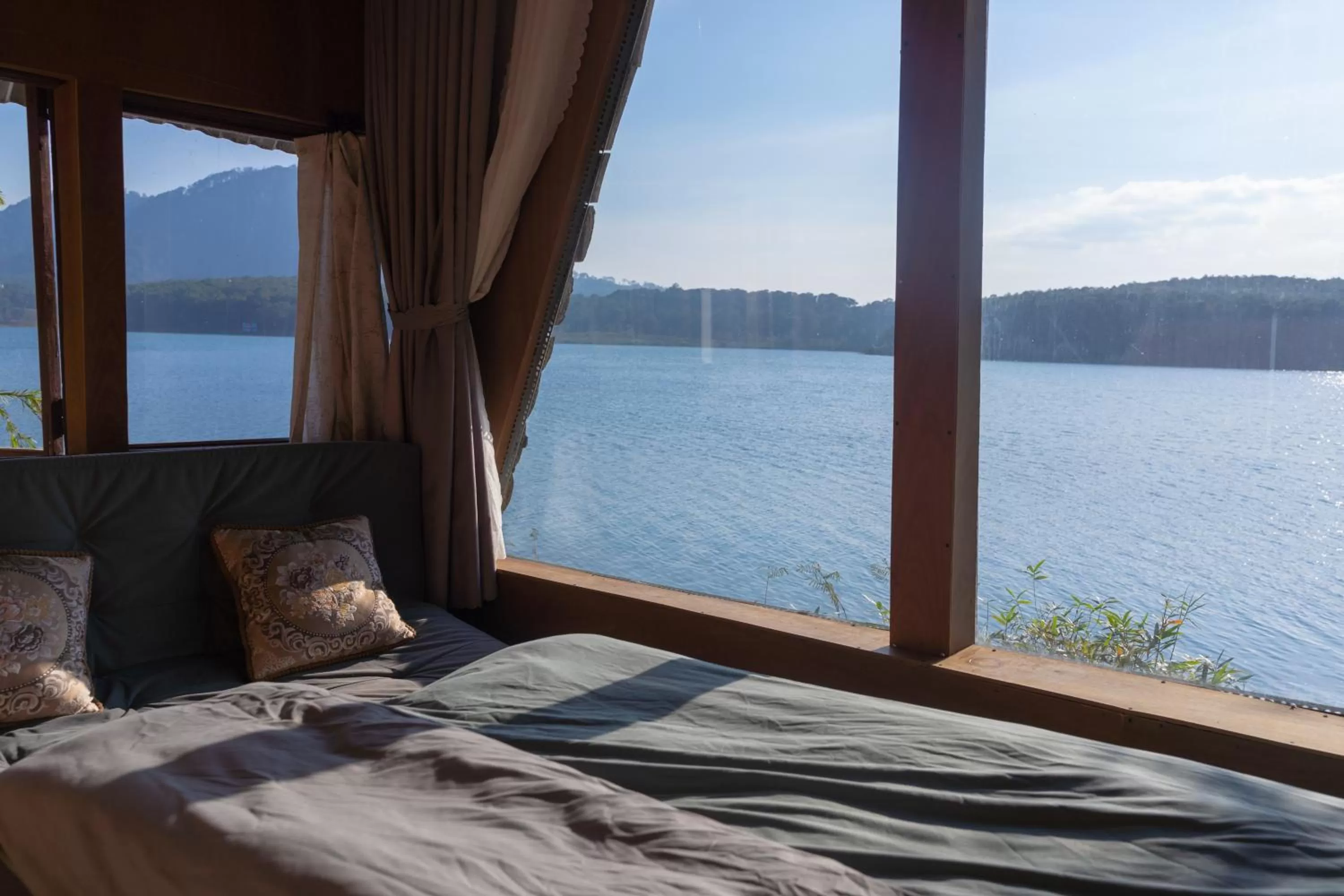 View (from property/room), Bed in The Lake House Dalat