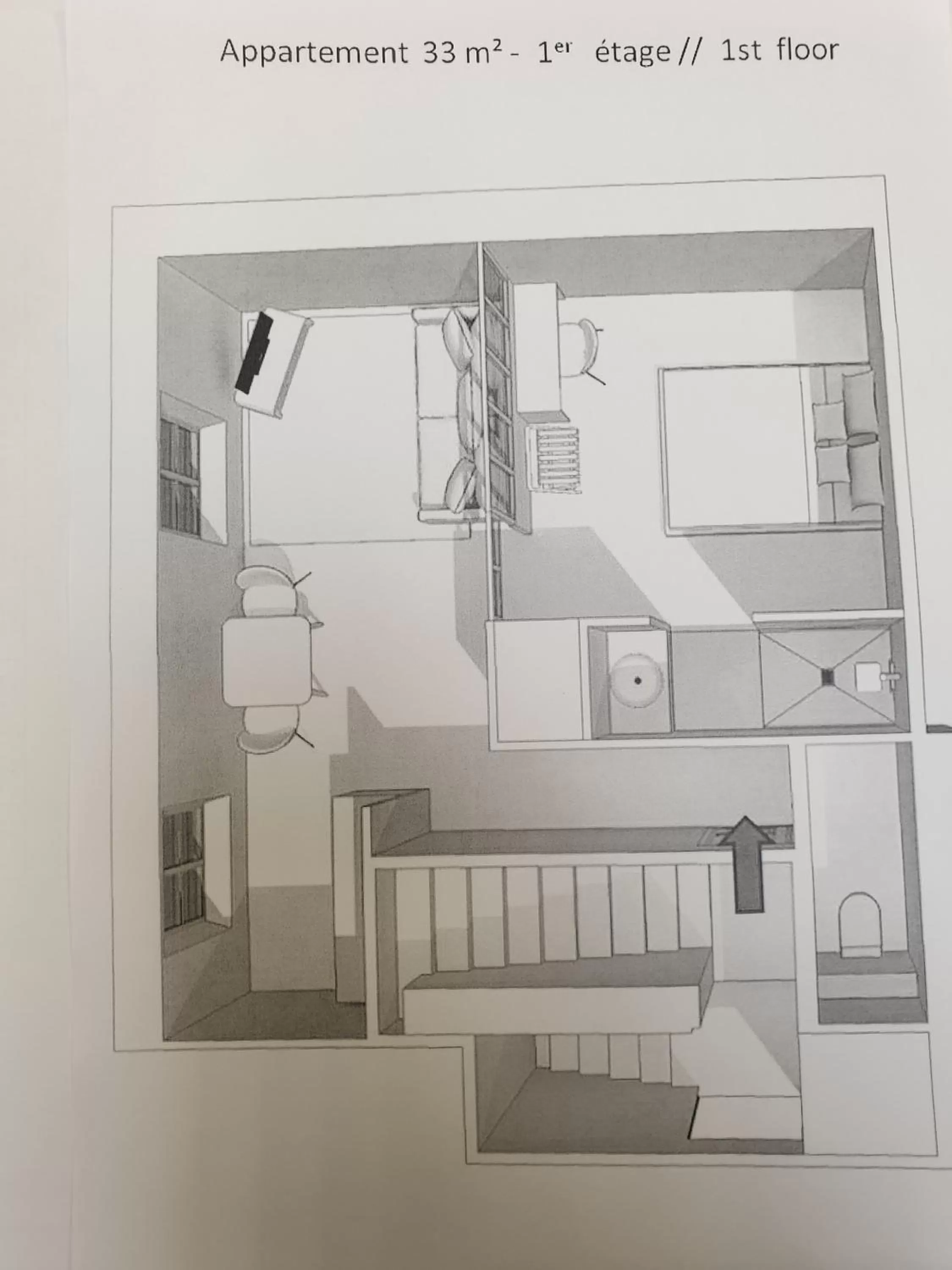 Floor plan in Au Loup Historic Apartments