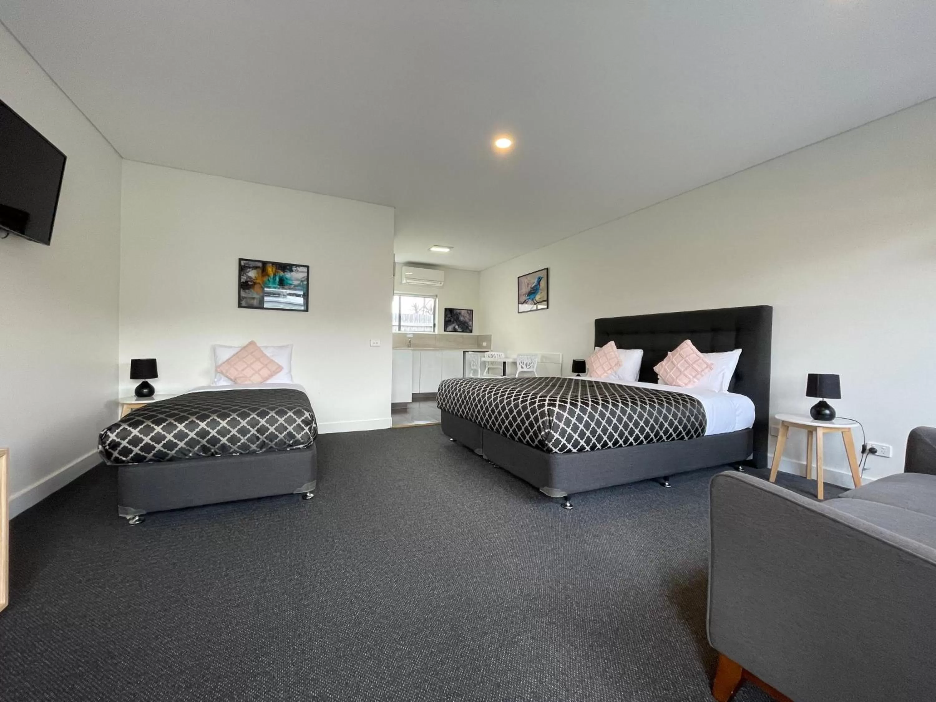 Bed in Coastal Motel