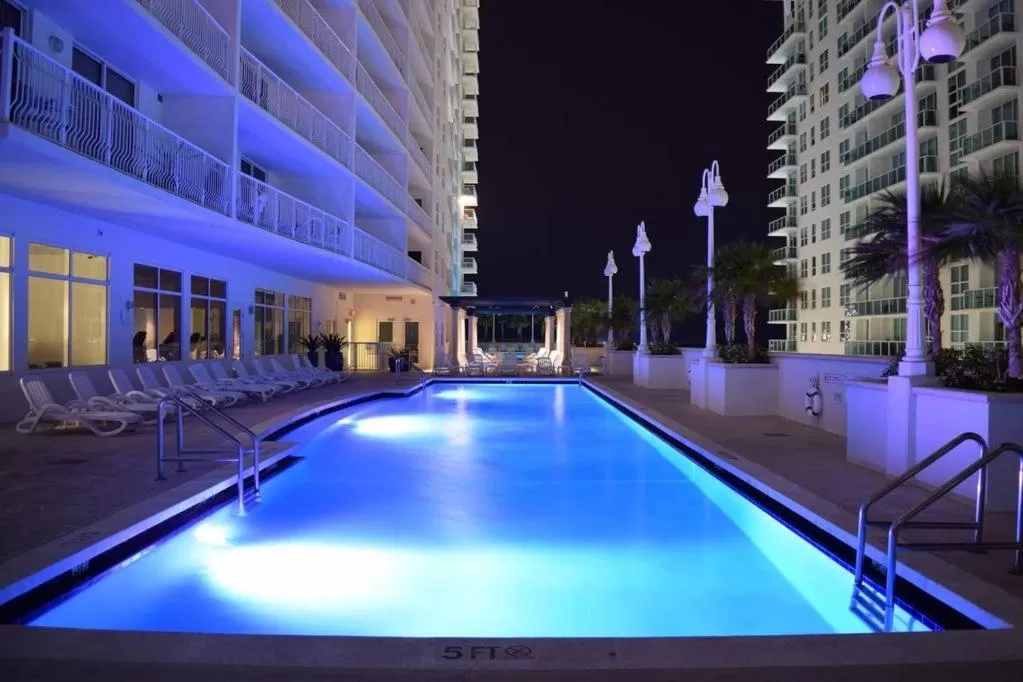 Pool view in Modern and Luxurious Brickell Studio