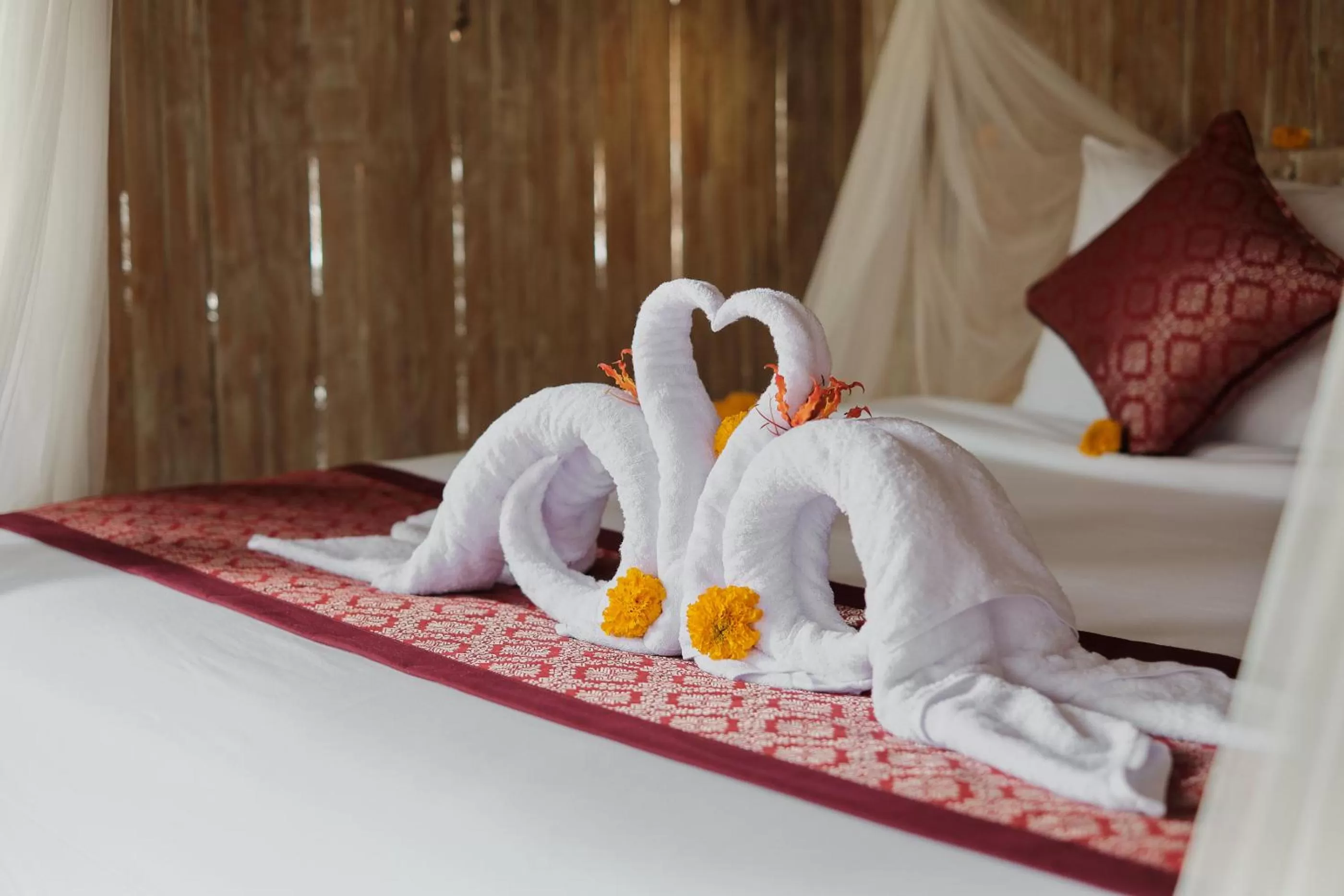 Bed in Joglo Organik Guesthouse