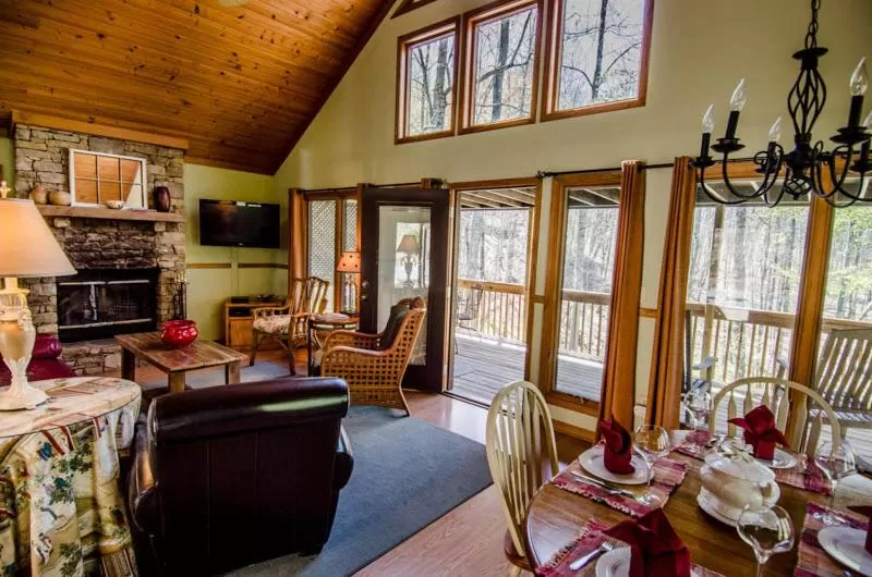 Living room in Asheville Cabins of Willow Winds