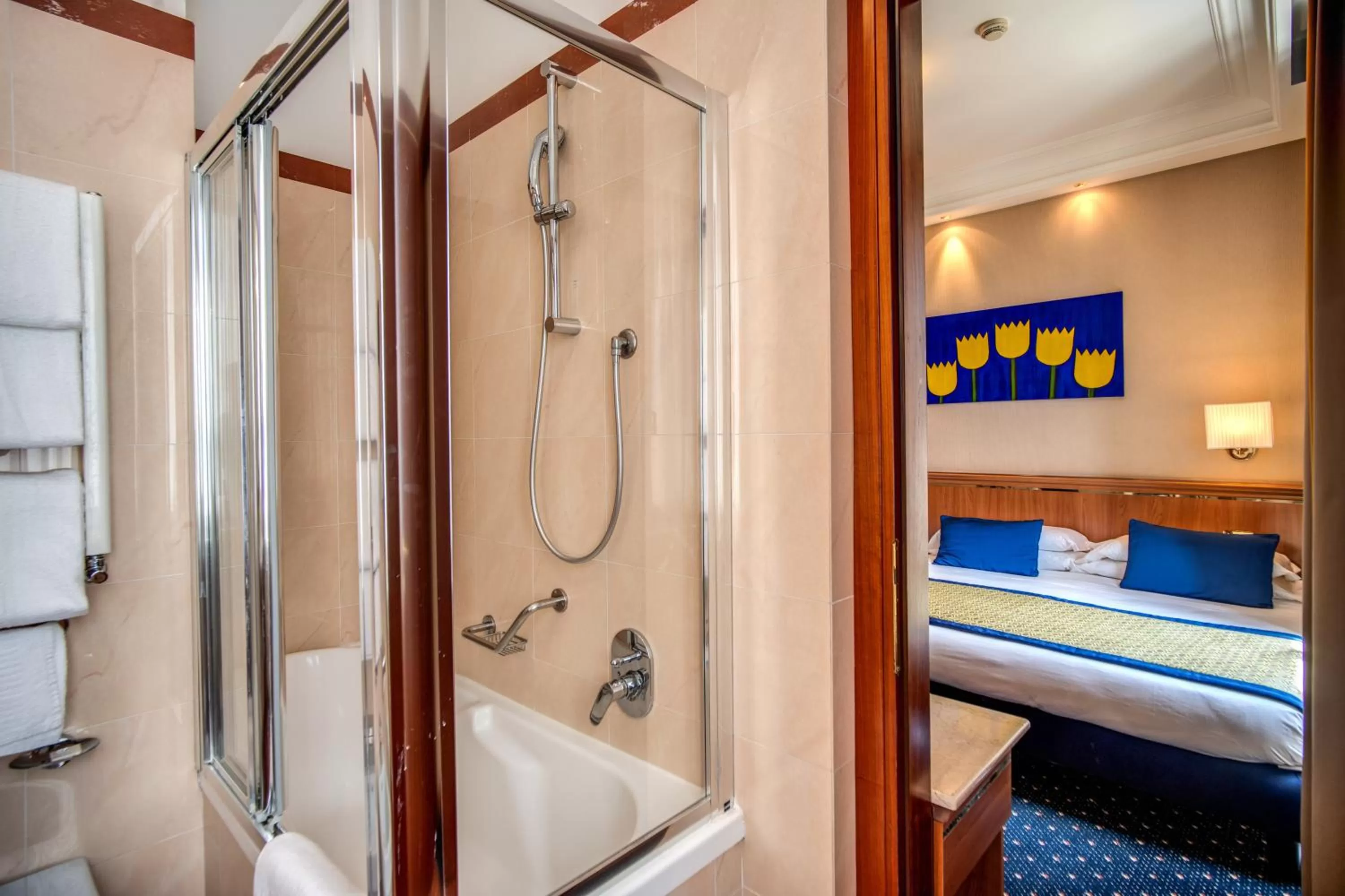 Shower, Bed in Hotel Diocleziano