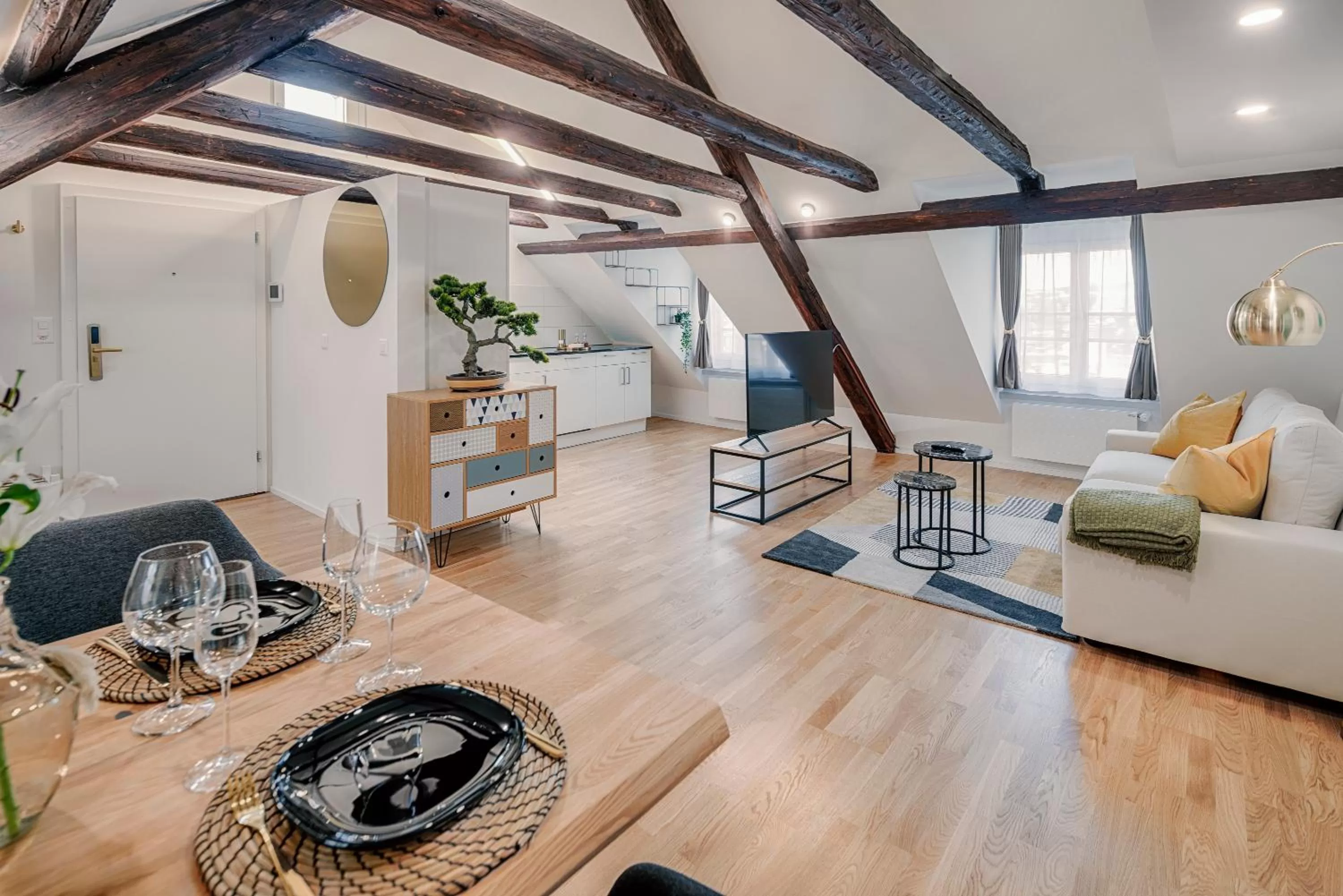 Living room in VISIMO Apartments St Georgen-Strasse St Gallen - Design City Nature