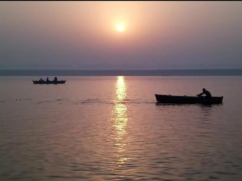 Sunrise in Hotel Sita (place on the heritage ghats of benaras)