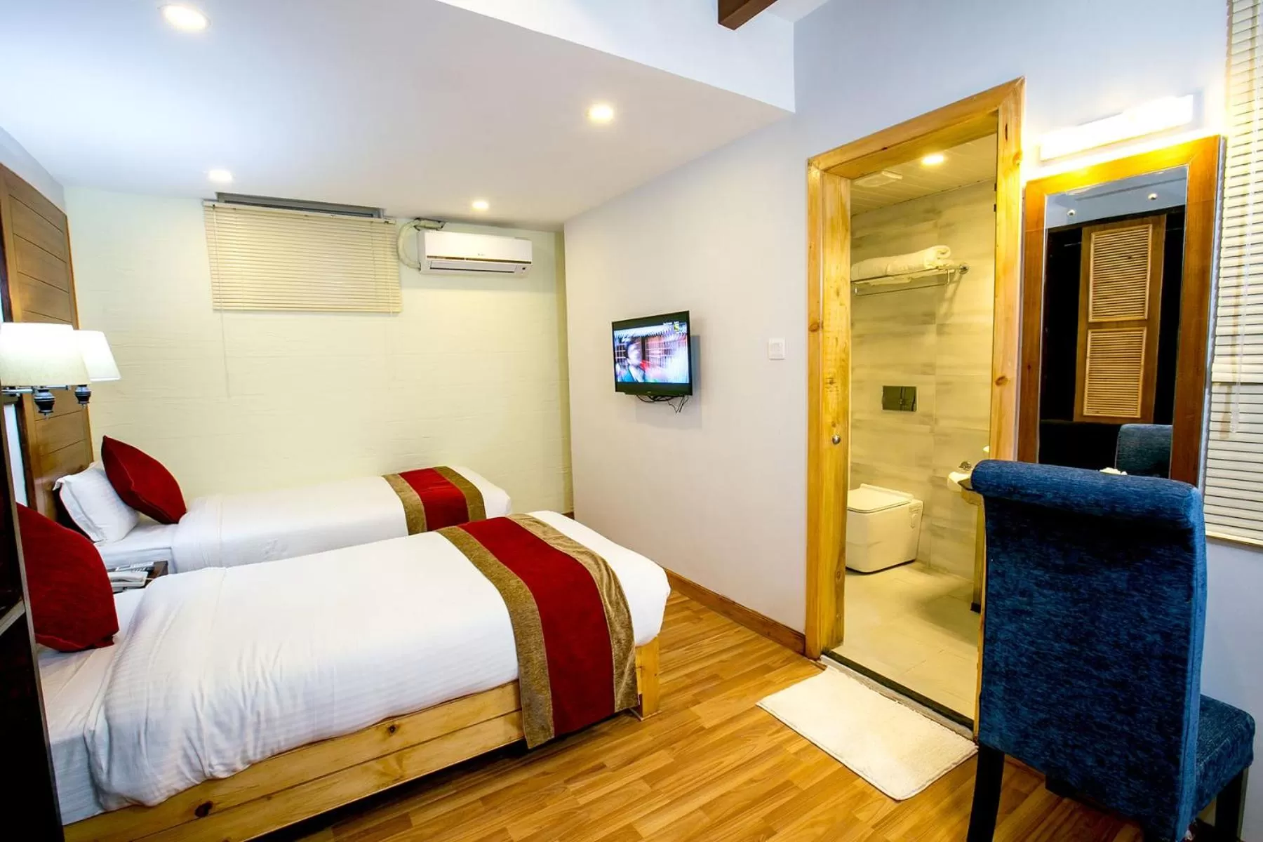 Bed in Beautiful Kathmandu Hotel