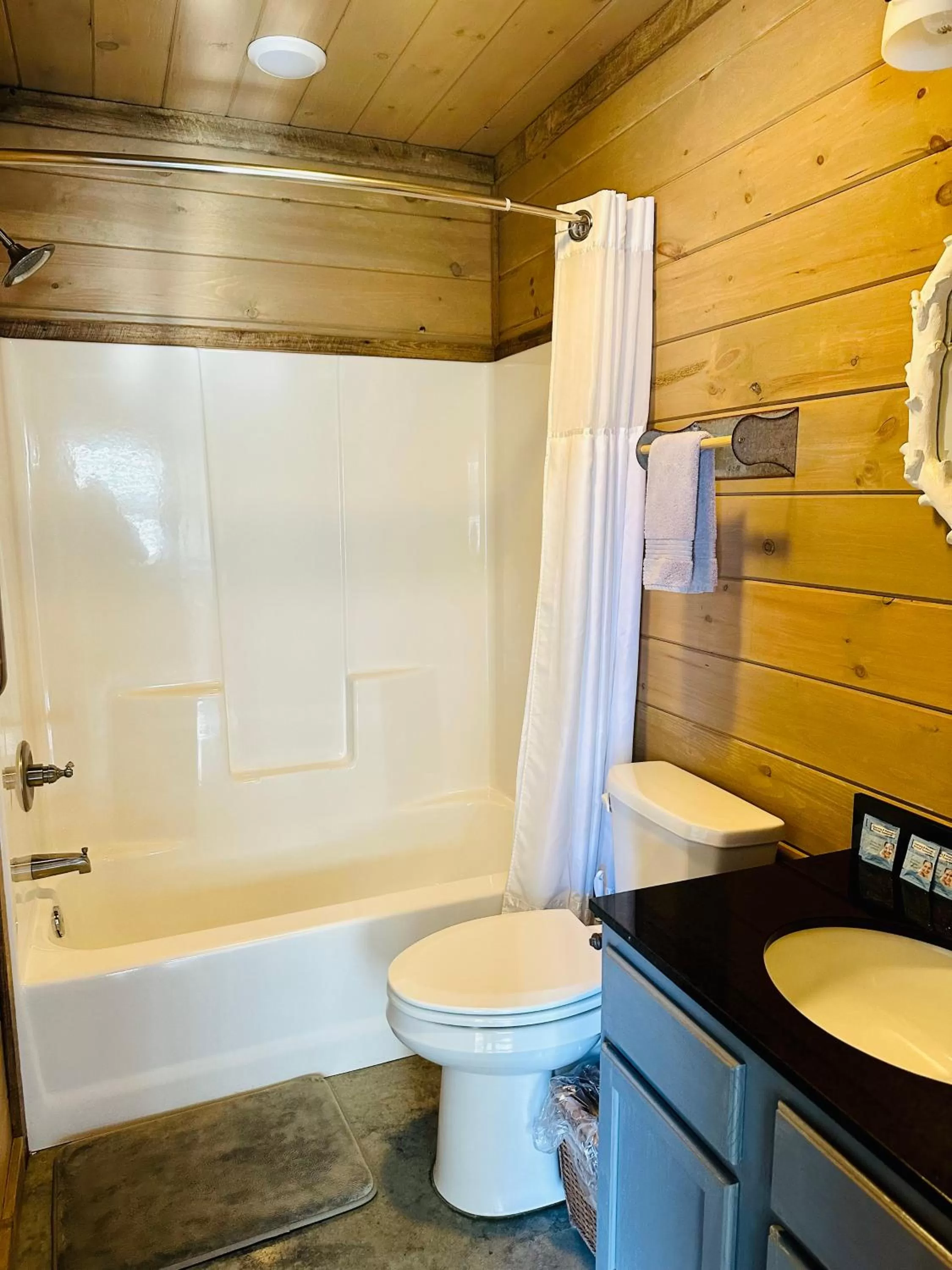 Shower in Knotty Squirrel Cabins
