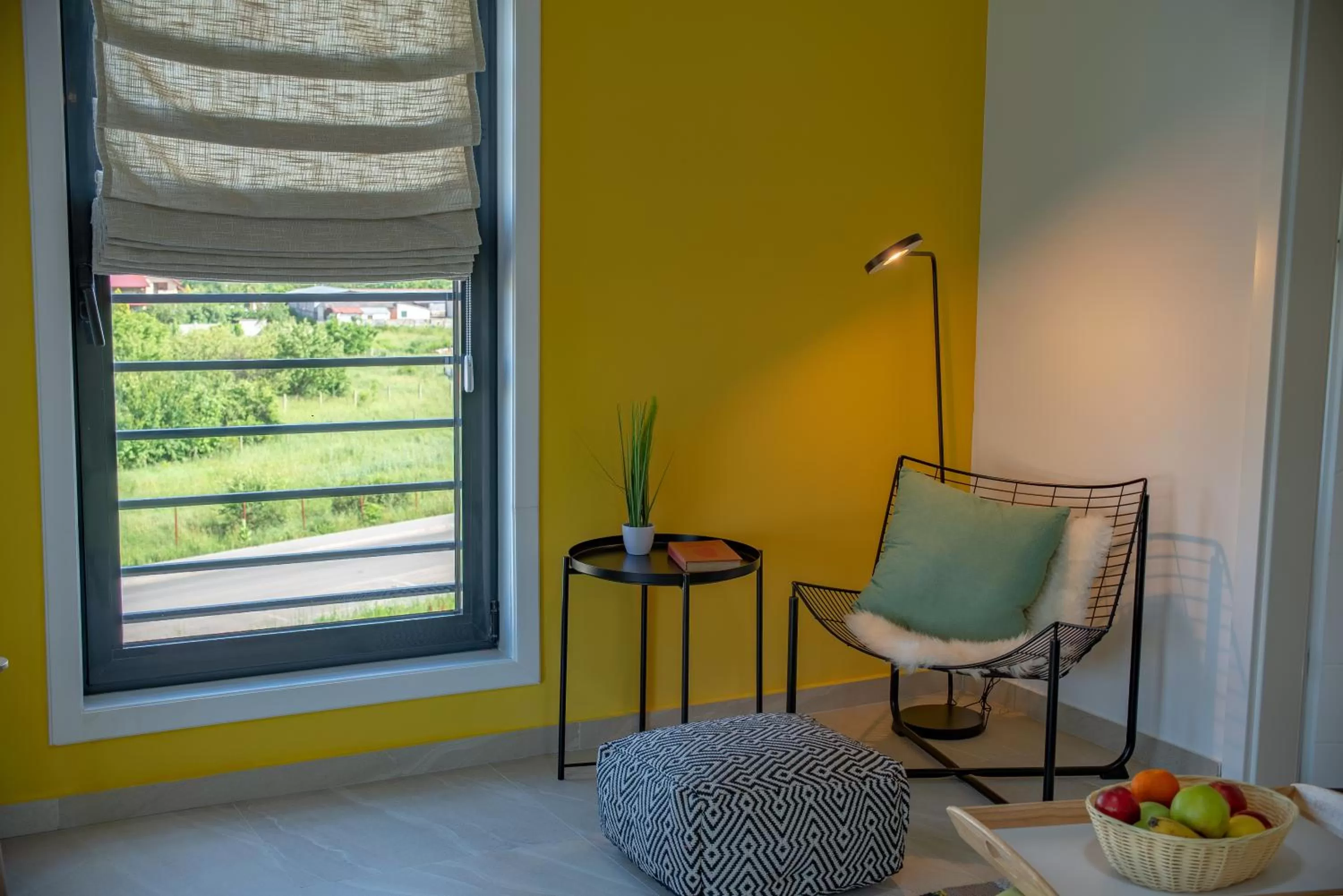 Living room, Seating Area in Steel Residence
