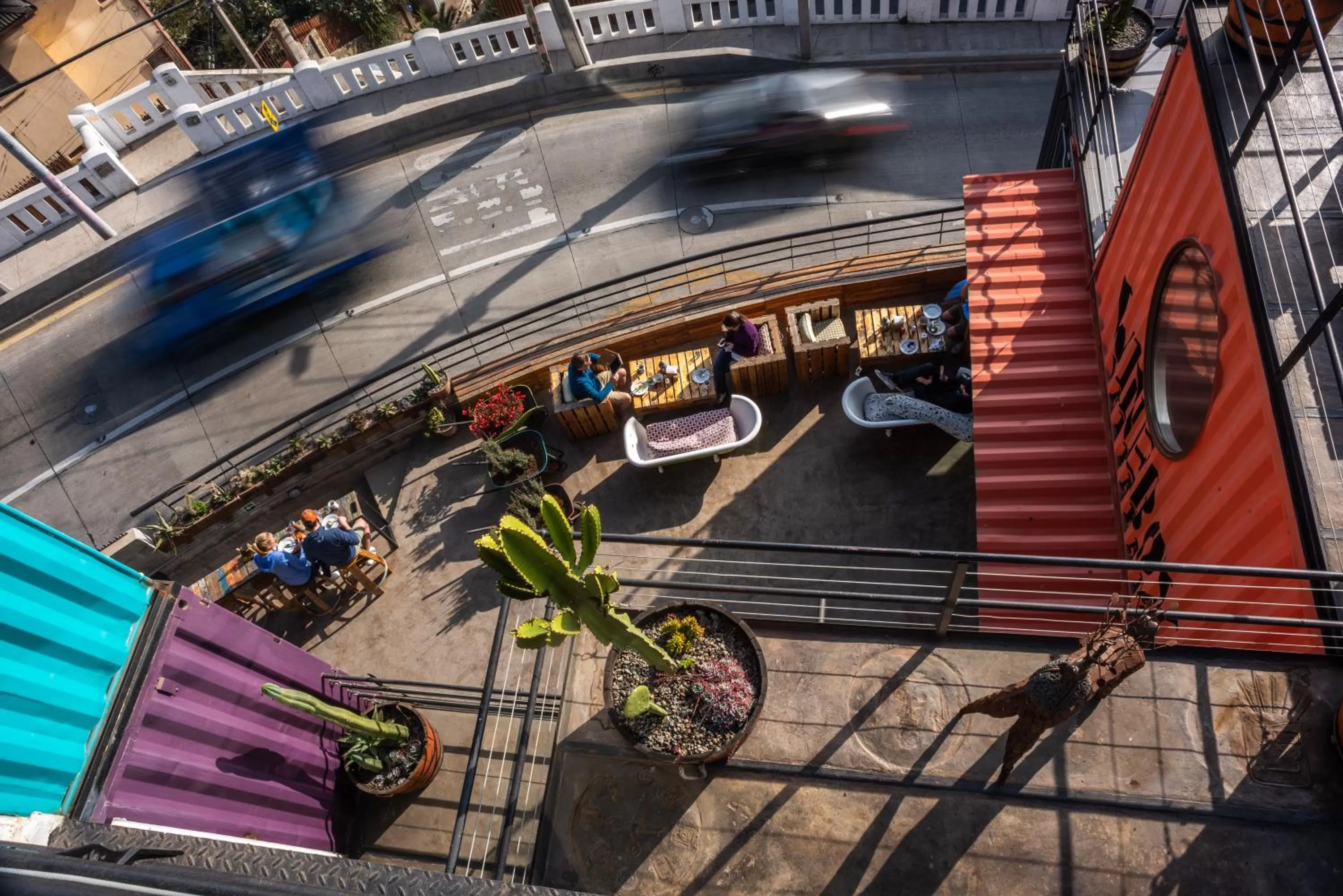 Bird's eye view in Hotel Winebox Valparaiso