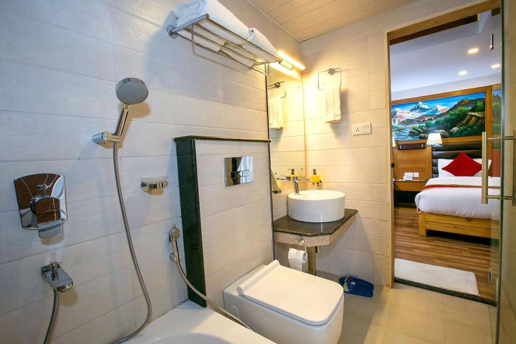 Shower, Bed in Beautiful Kathmandu Hotel