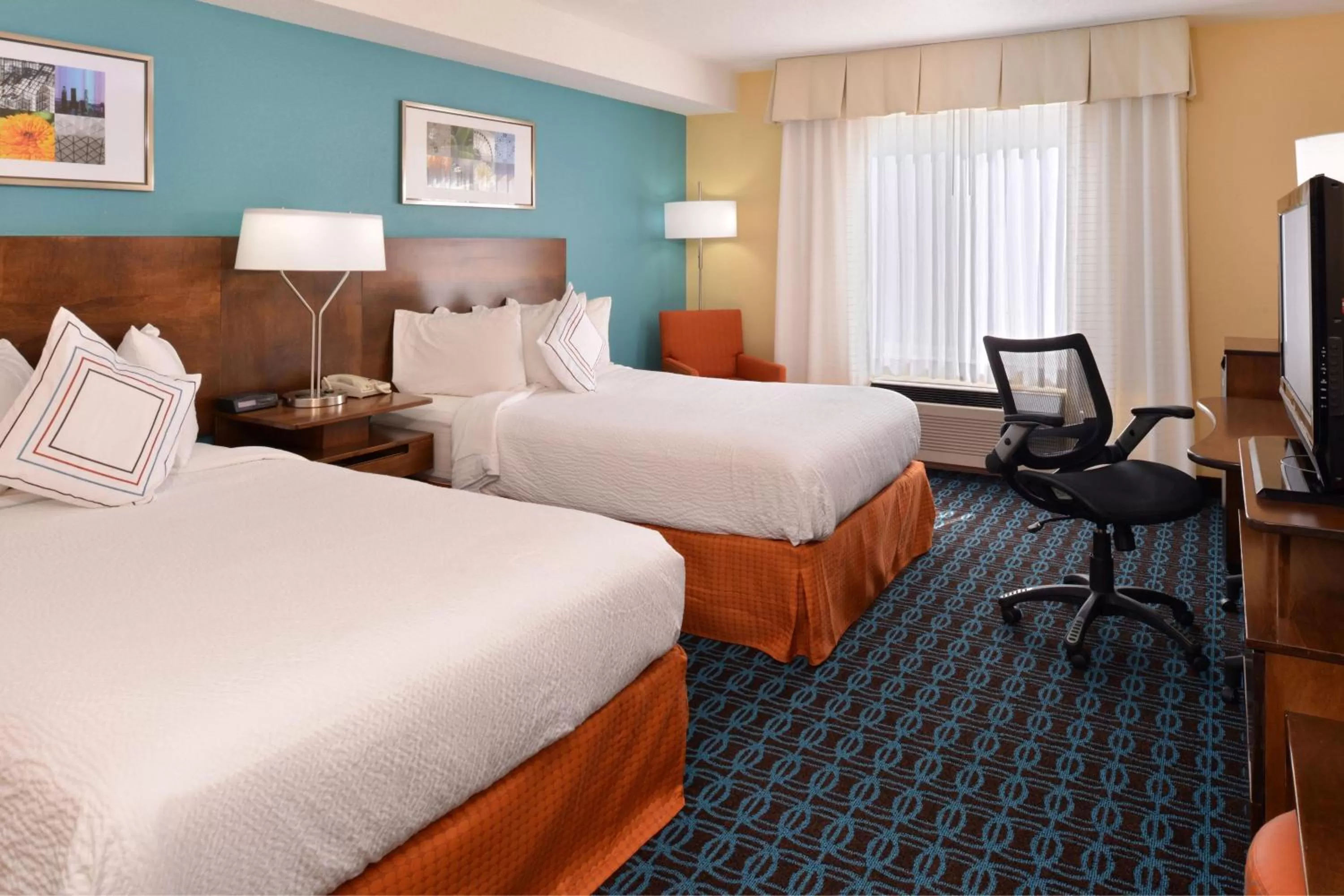 Double Room with Two Double Beds - Hearing Accessible in Fairfield Inn and Suites by Marriott Dayton Troy